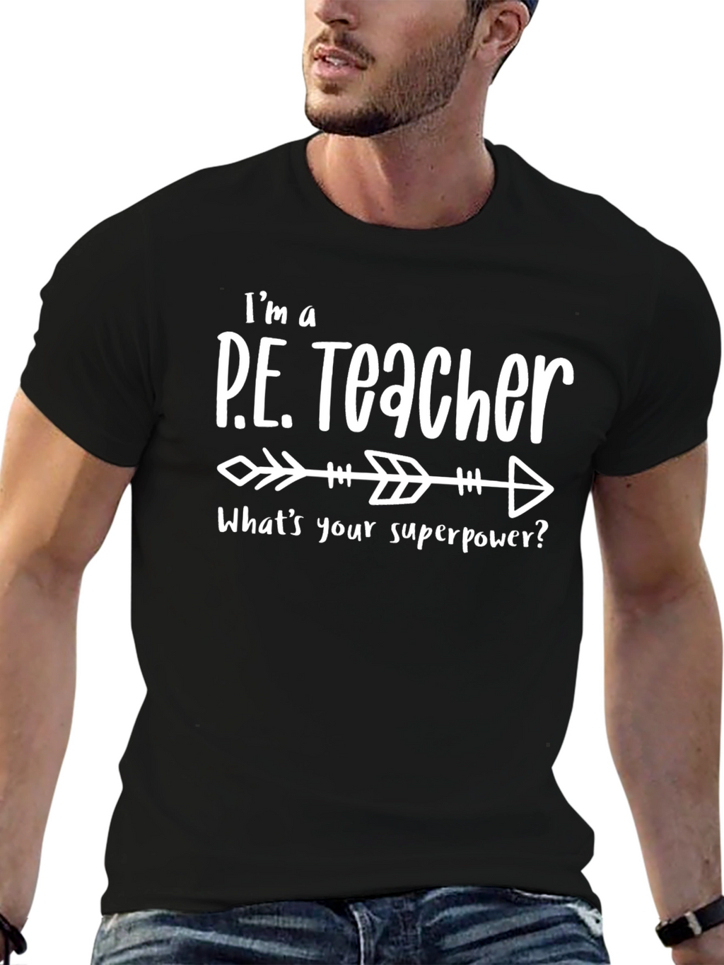 P.E. Teacher Superpower Graphic T-Shirt