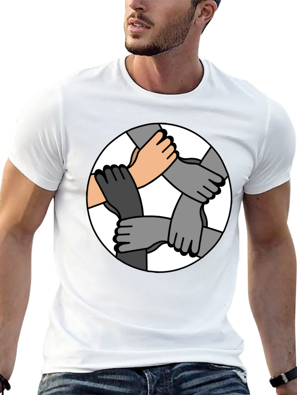 Unity Hands Graphic T-Shirt - Symbol of Togetherness