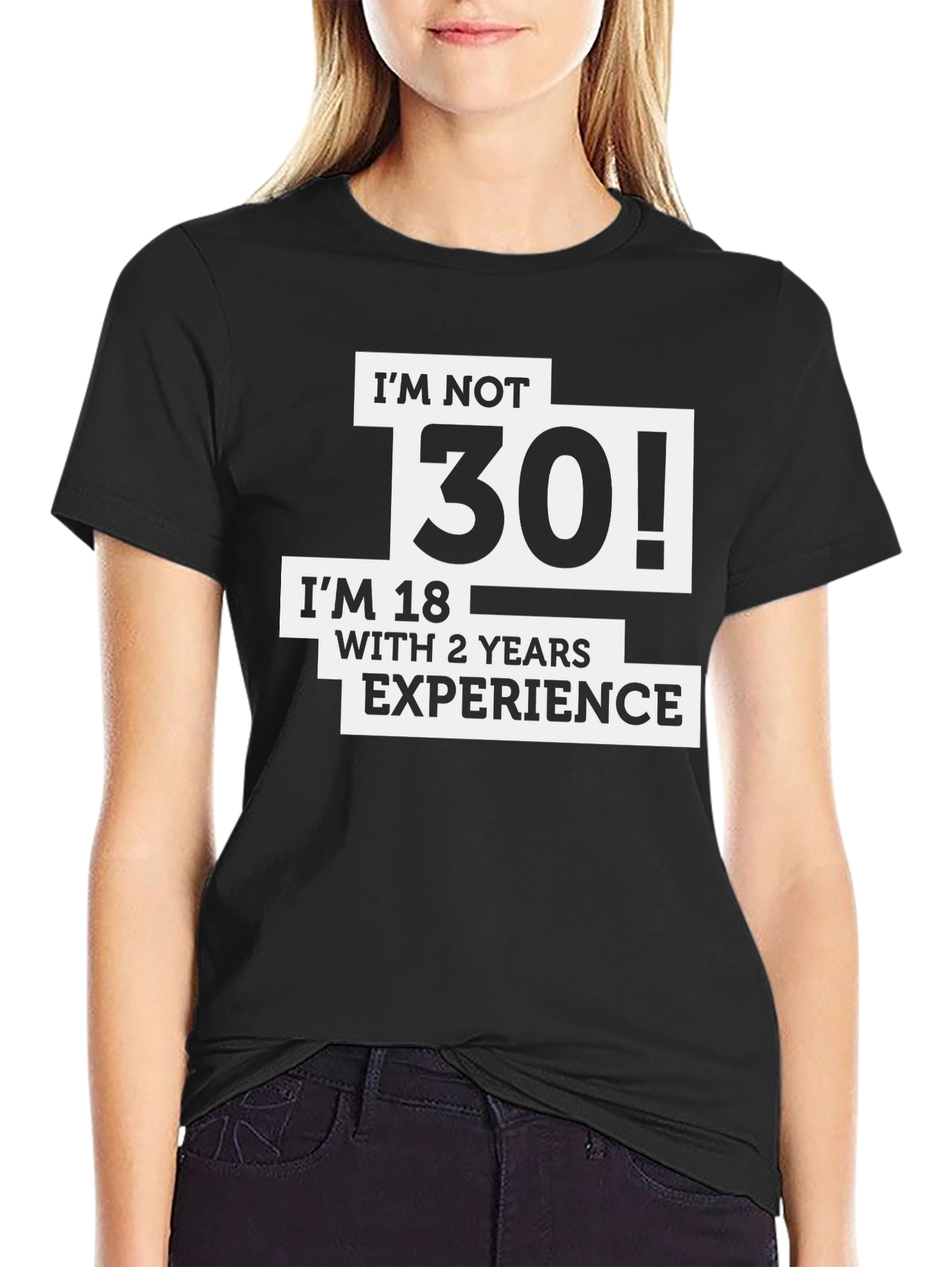 Funny Im Not 30 Graphic Tee - Black Cotton T-Shirt