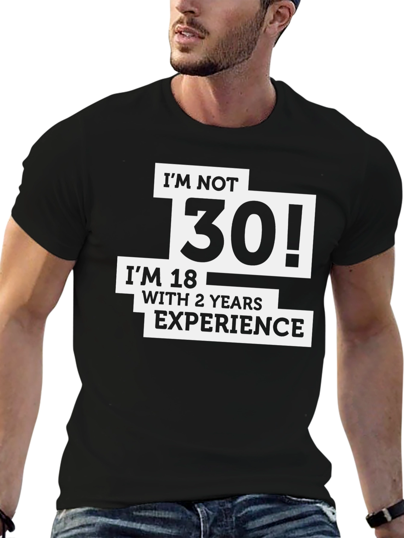 Funny Im Not 30 Graphic Tee - Black Cotton T-Shirt