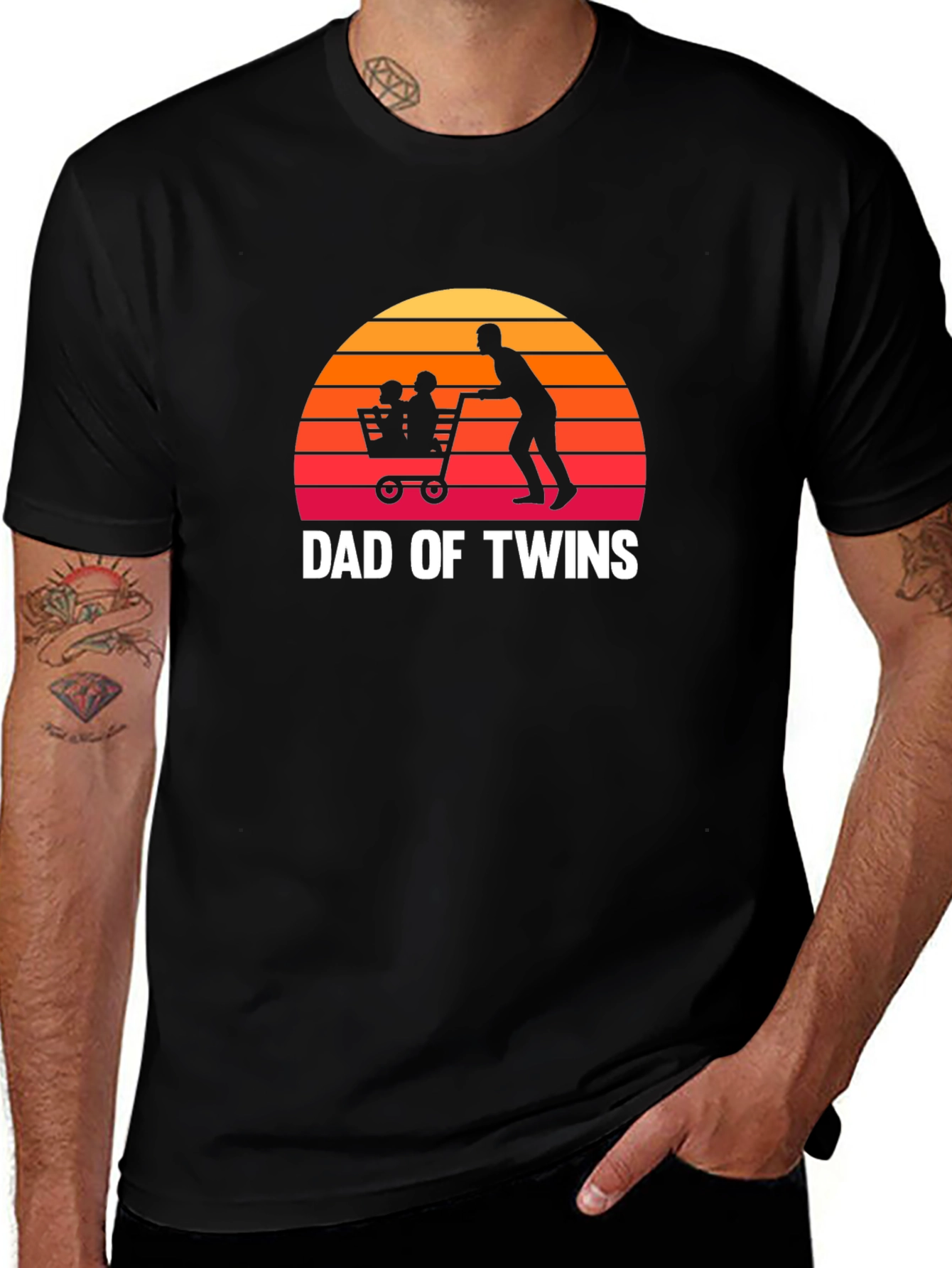 Dad of Twins Graphic T-Shirt - Fathers Day Gift
