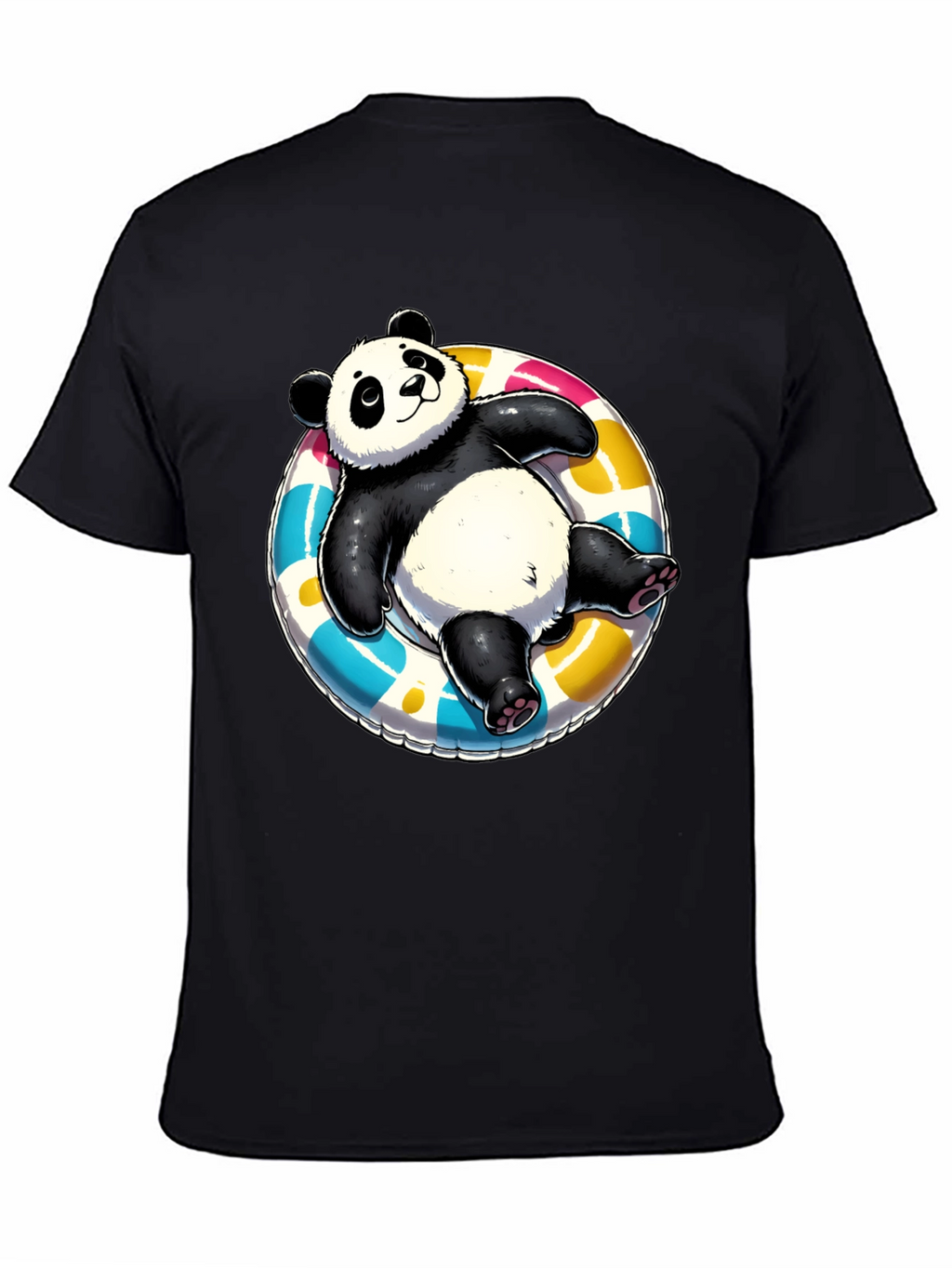 Panda on Float T-Shirt - Black Cotton Tee