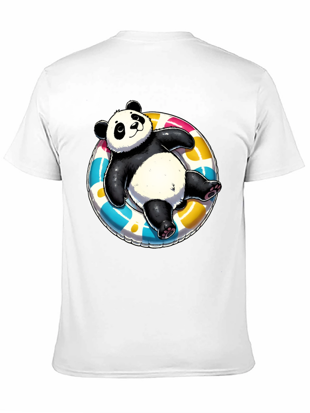 Panda on Float T-Shirt - Black Cotton Tee