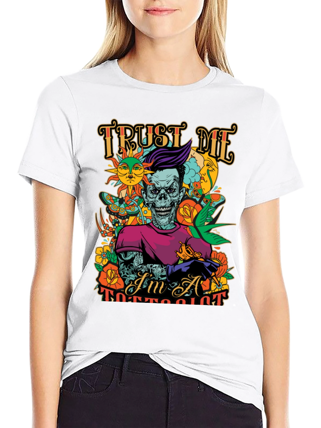 Trust Me Im A Tattooist Black Graphic Tee