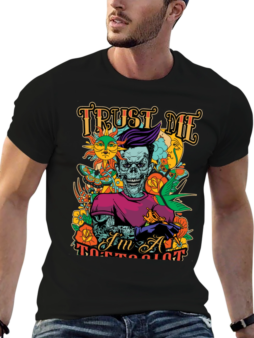 Trust Me Im A Tattooist Black Graphic Tee