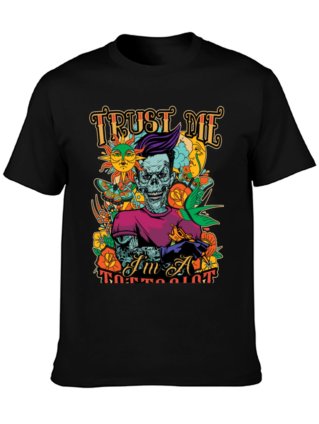Trust Me Im A Tattooist Black Graphic Tee