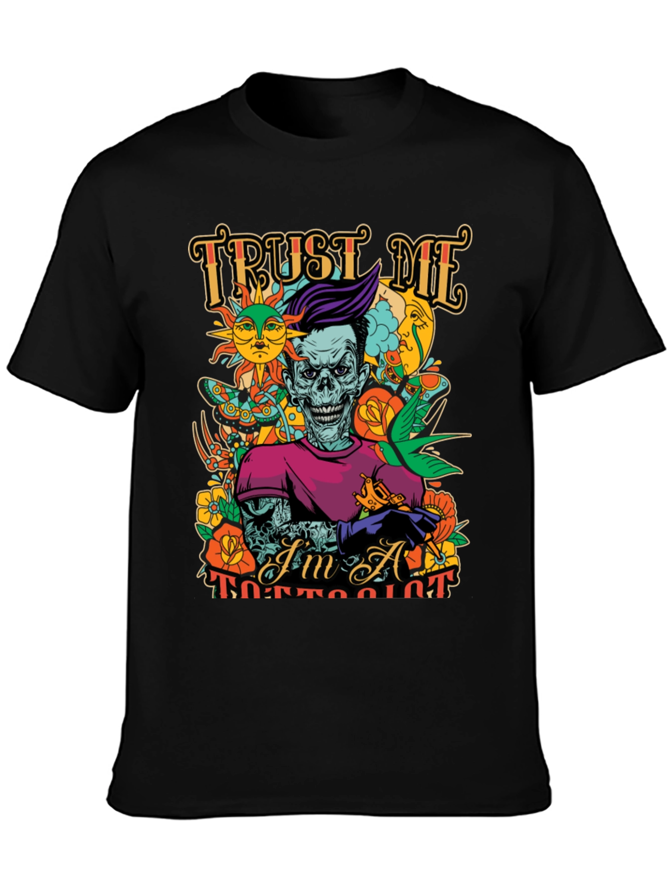 Trust Me Im A Tattooist Black Graphic Tee