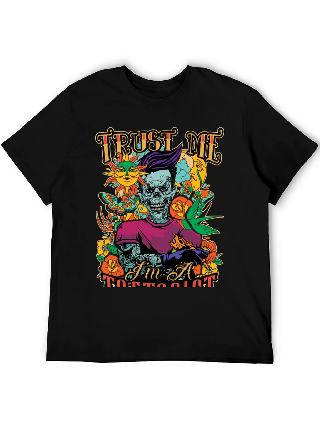 Trust Me Im A Tattooist Black Graphic Tee