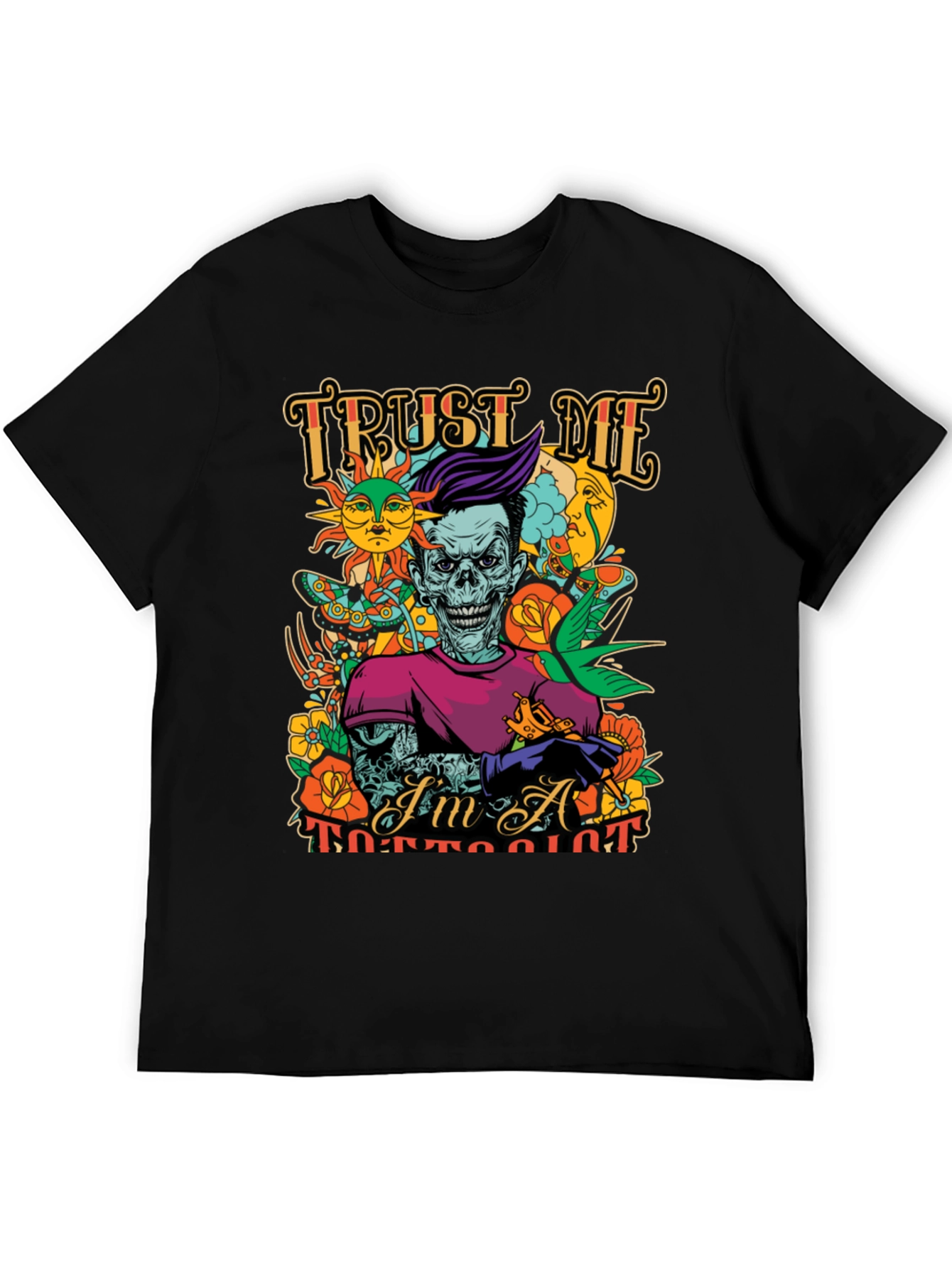 Trust Me Im A Tattooist Black Graphic Tee