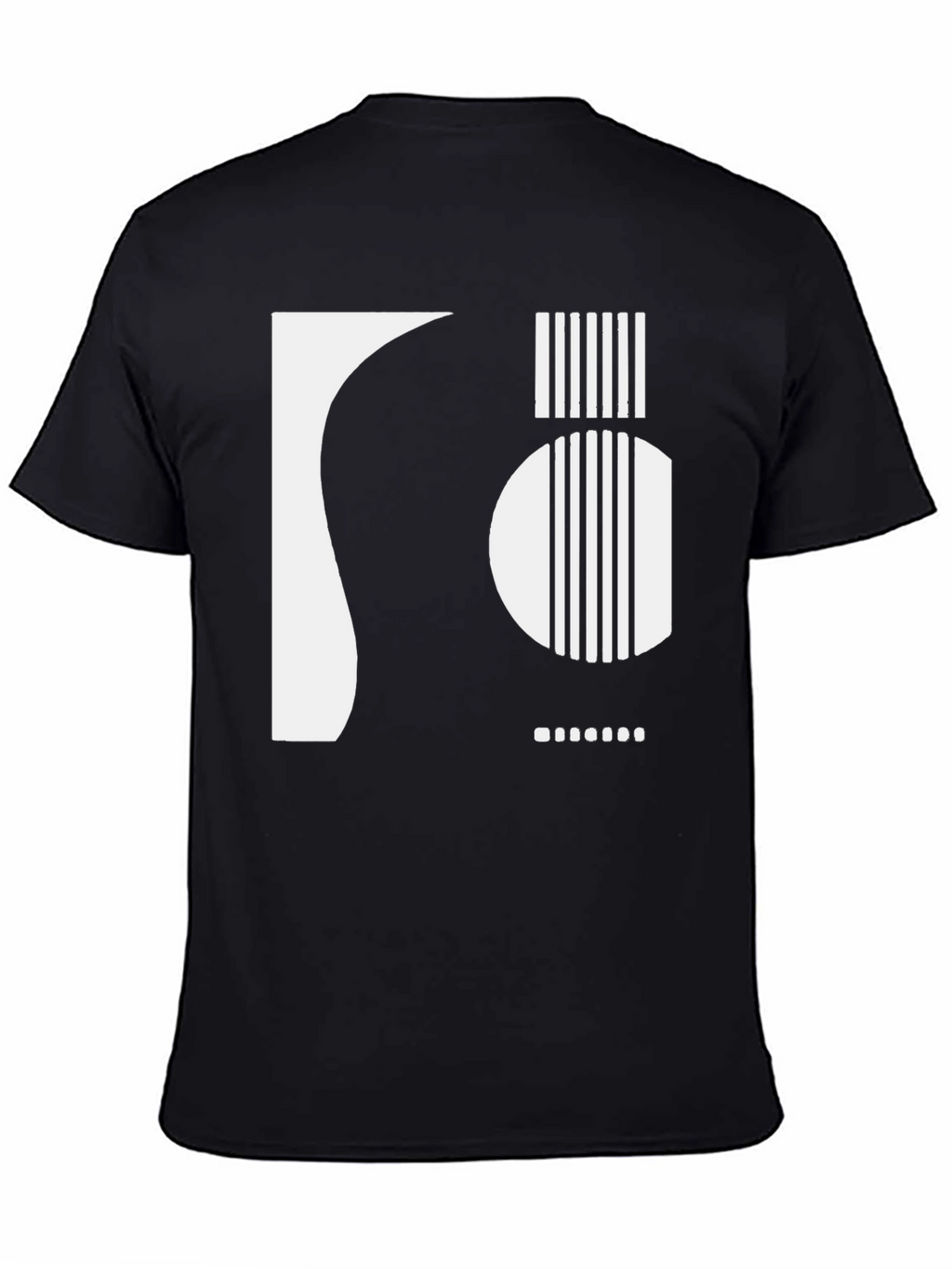 Abstract Guitar Graphic Tee - Black Cotton Shirt