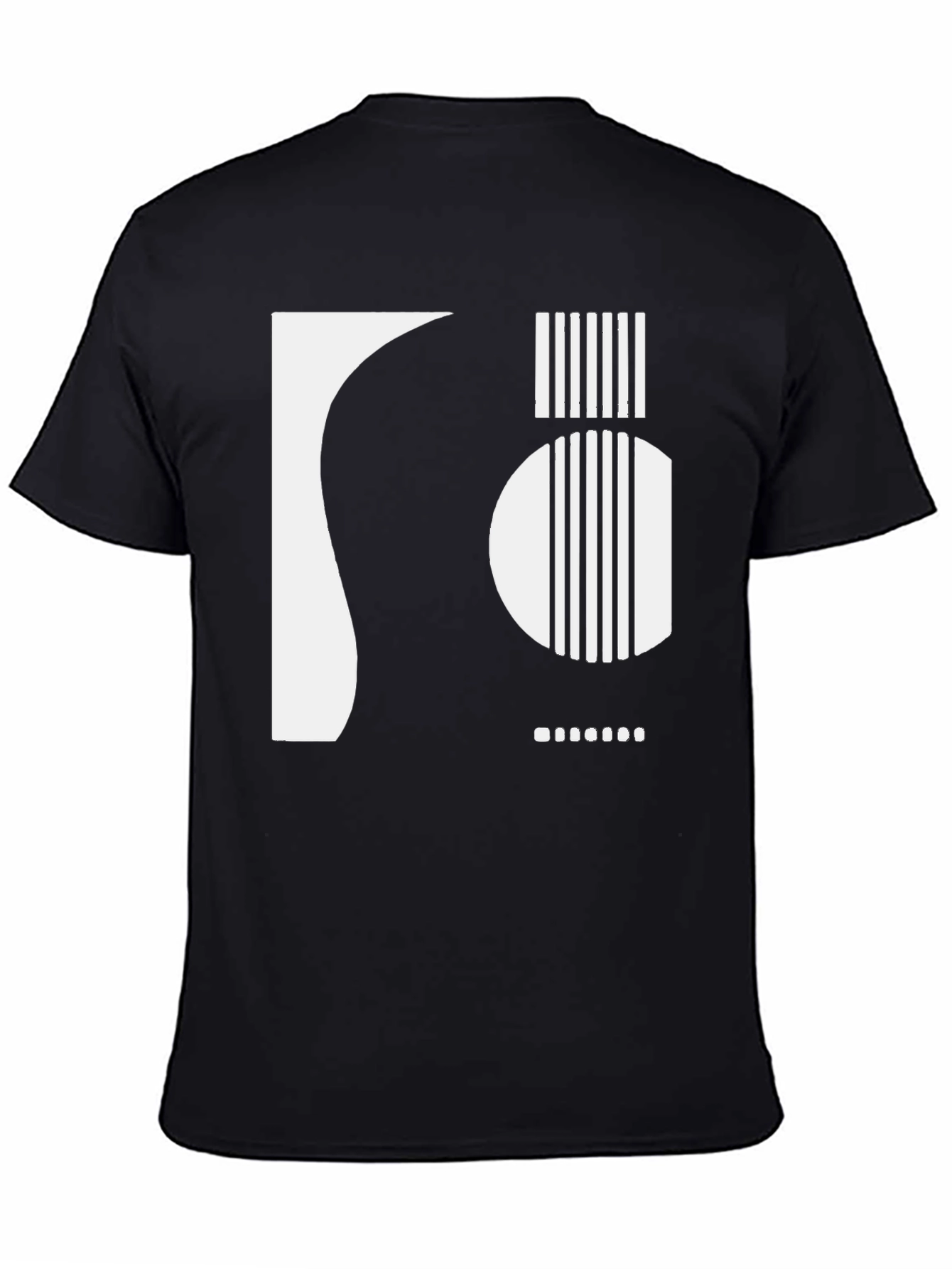 Abstract Guitar Graphic Tee - Black Cotton Shirt