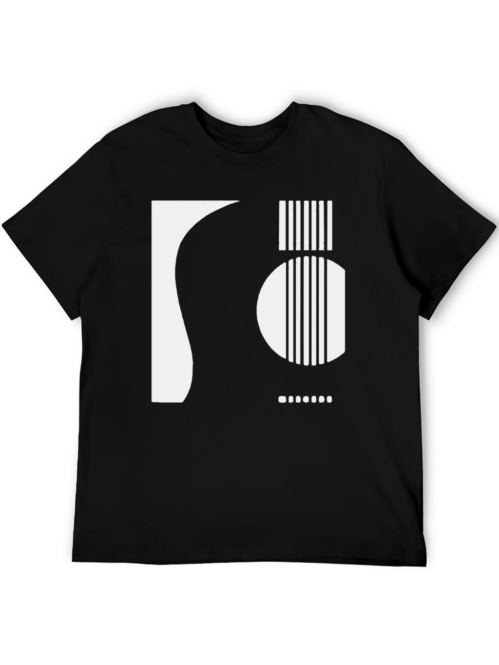 Abstract Guitar Graphic Tee - Black Cotton Shirt