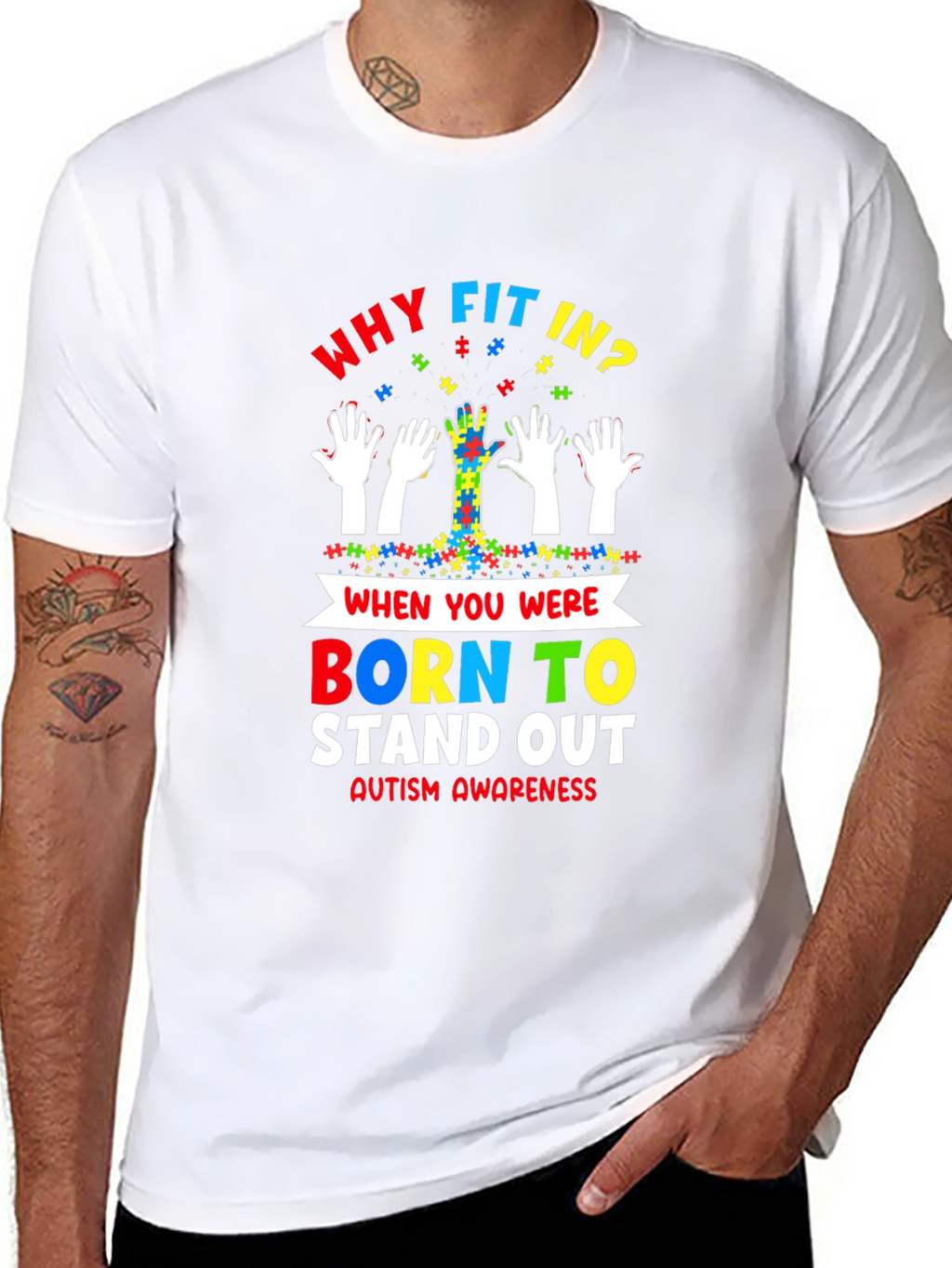 Autism Awareness T-Shirt - Why Fit In Stand Out!