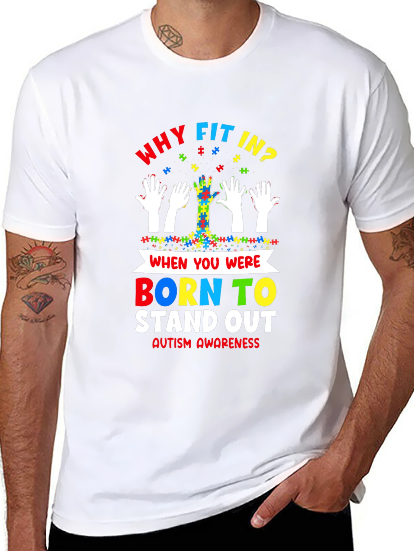 Autism Awareness T-Shirt - Why Fit In Stand Out!
