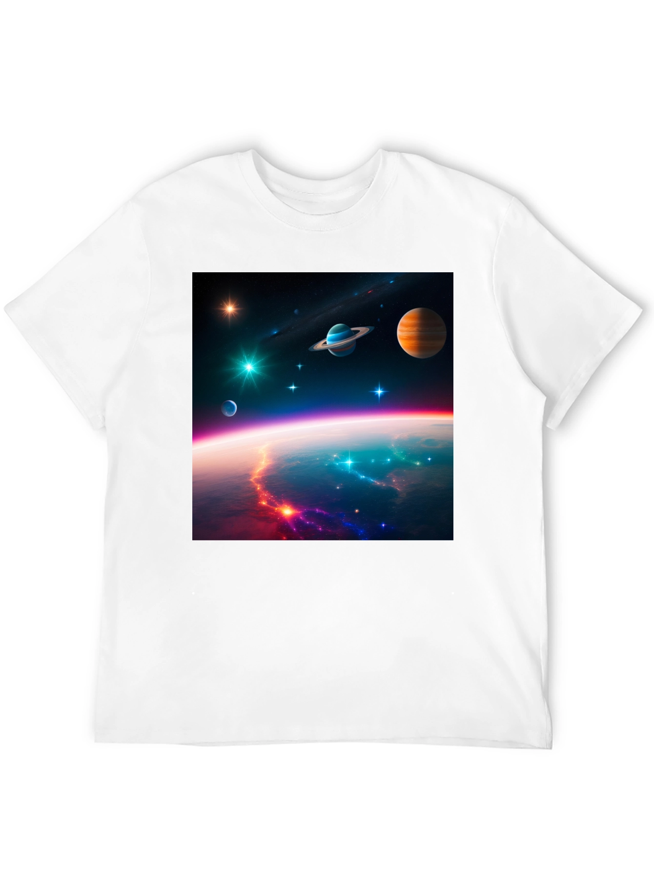 Cosmic Space Print Black T-Shirt