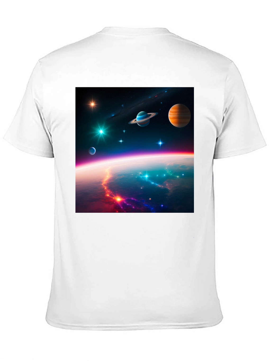 Cosmic Space Print Black T-Shirt