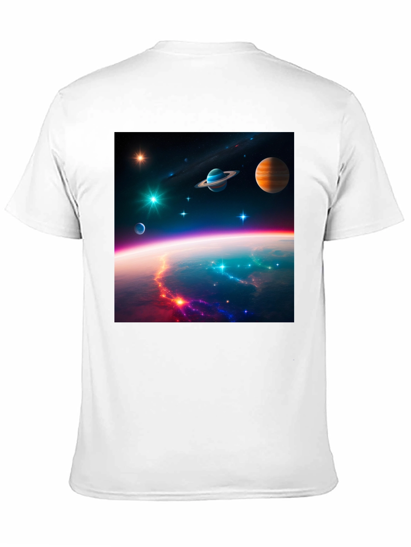 Cosmic Space Print Black T-Shirt