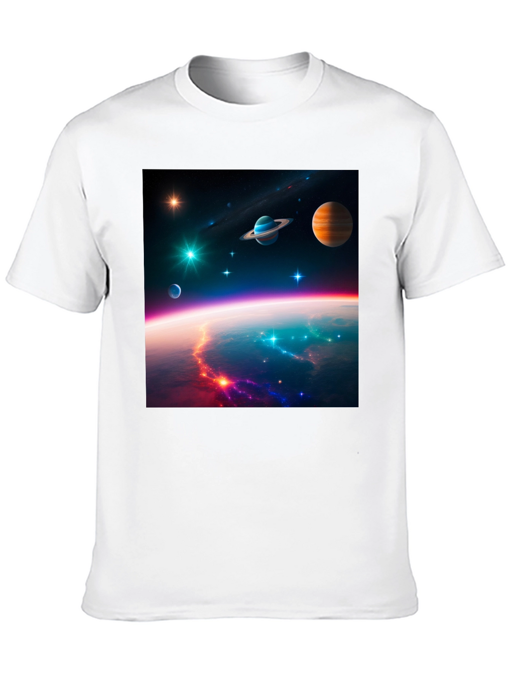 Cosmic Space Print Black T-Shirt