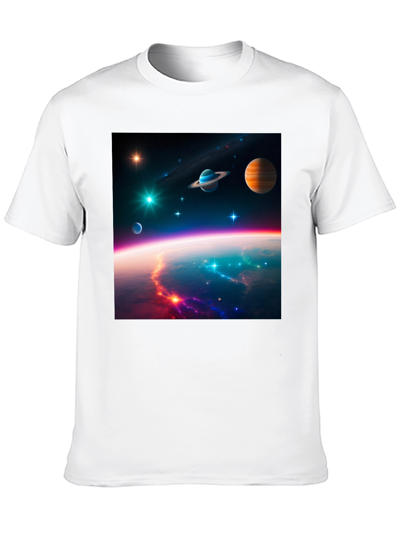 Cosmic Space Print Black T-Shirt