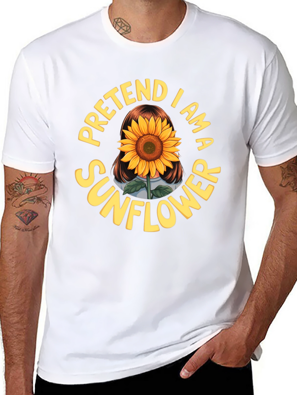 Pretend I am a Sunflower Funny Graphic T-Shirt