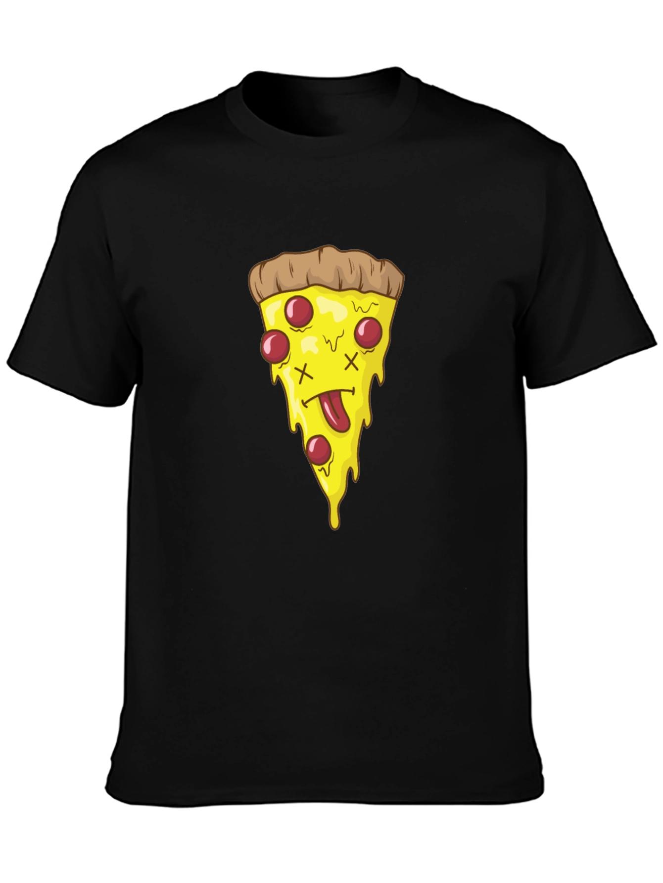 Pizza Slice Graphic Tee - Black T-Shirt