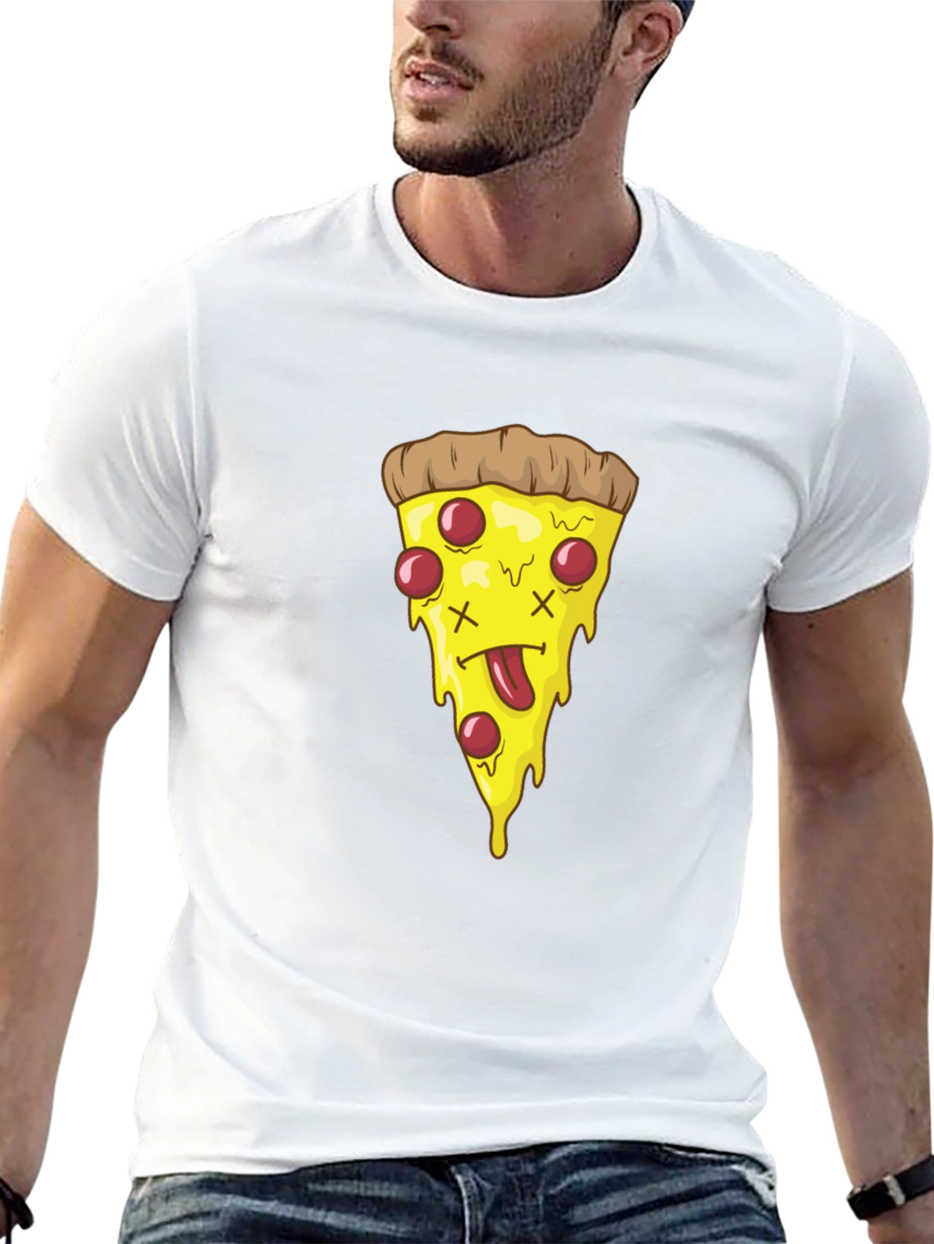 Pizza Slice Graphic Tee - Black T-Shirt