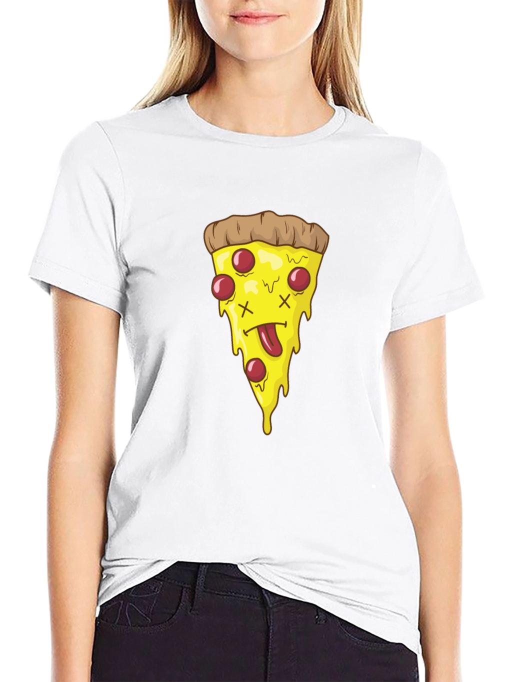 Pizza Slice Graphic Tee - Black T-Shirt
