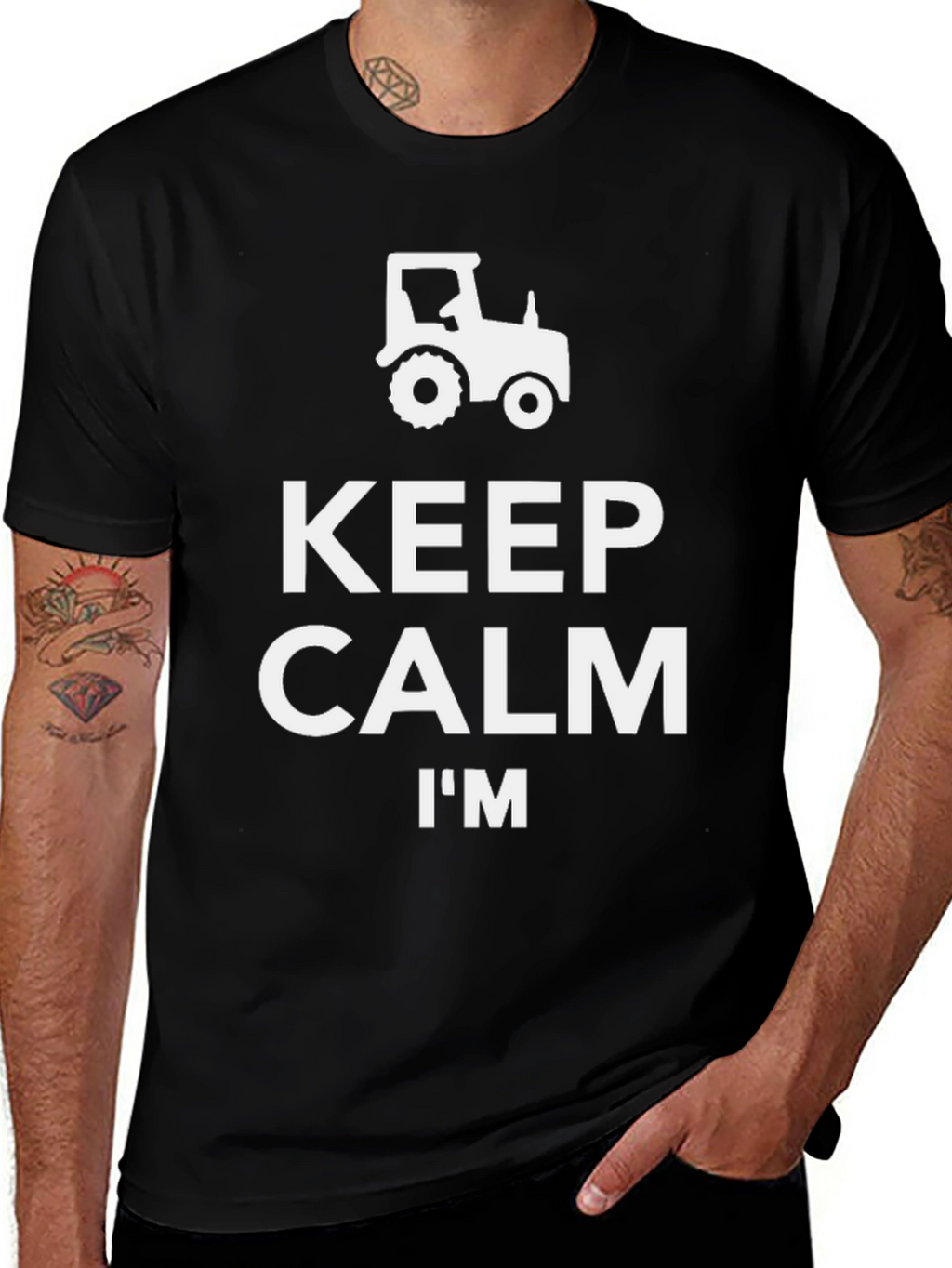 Keep Calm Im A Farmer Black T-Shirt