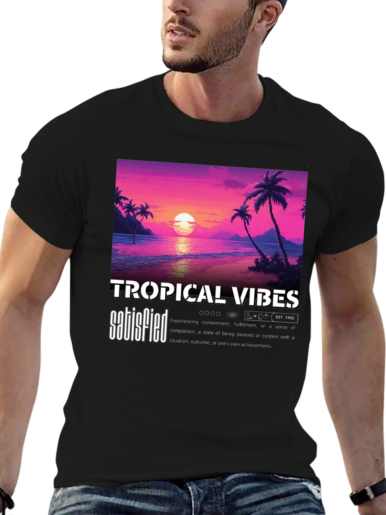 Tropical Vibes Sunset Graphic Tee