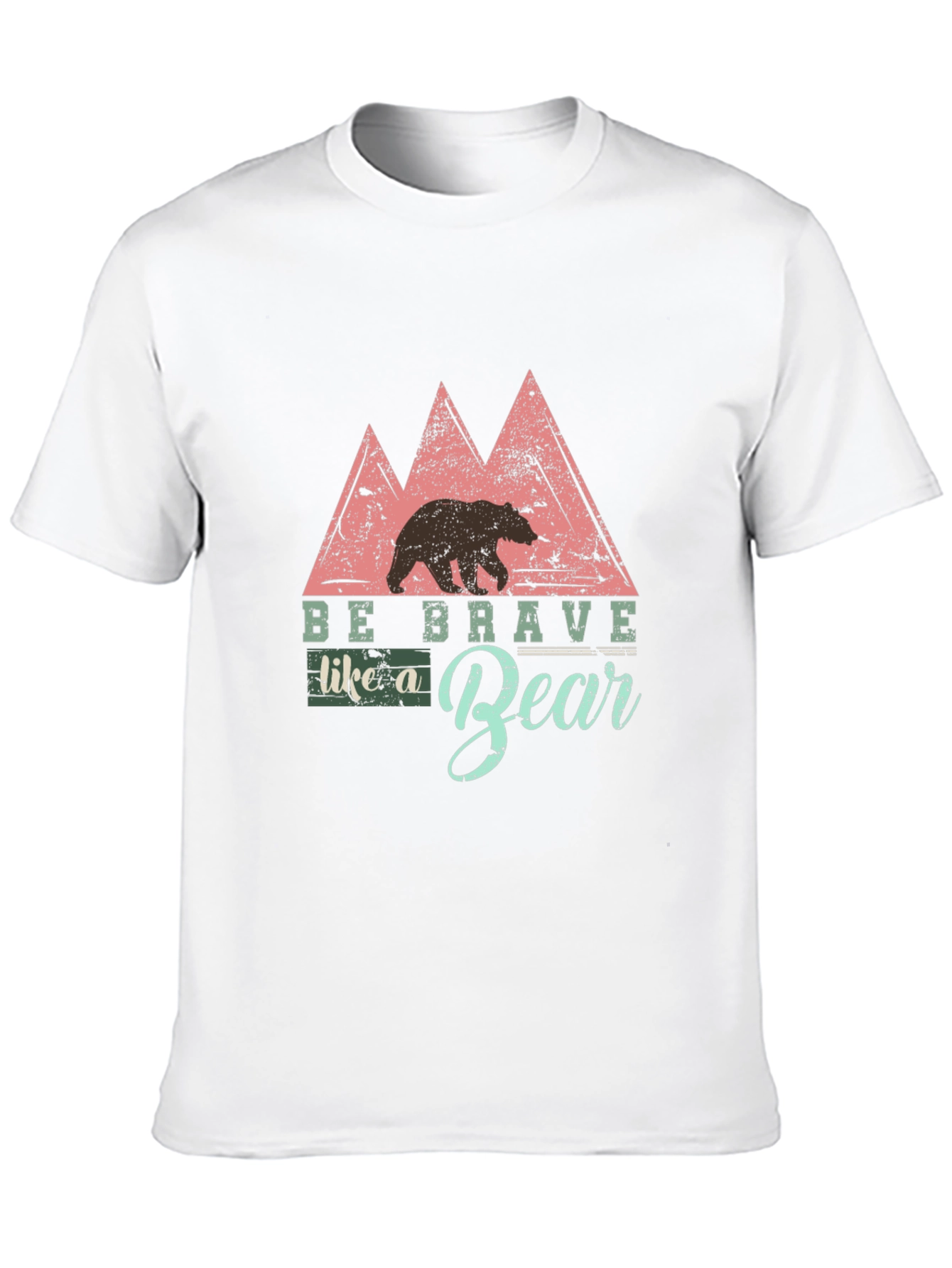 Be Brave Like a Bear Black T-Shirt - Nature Inspired Design
