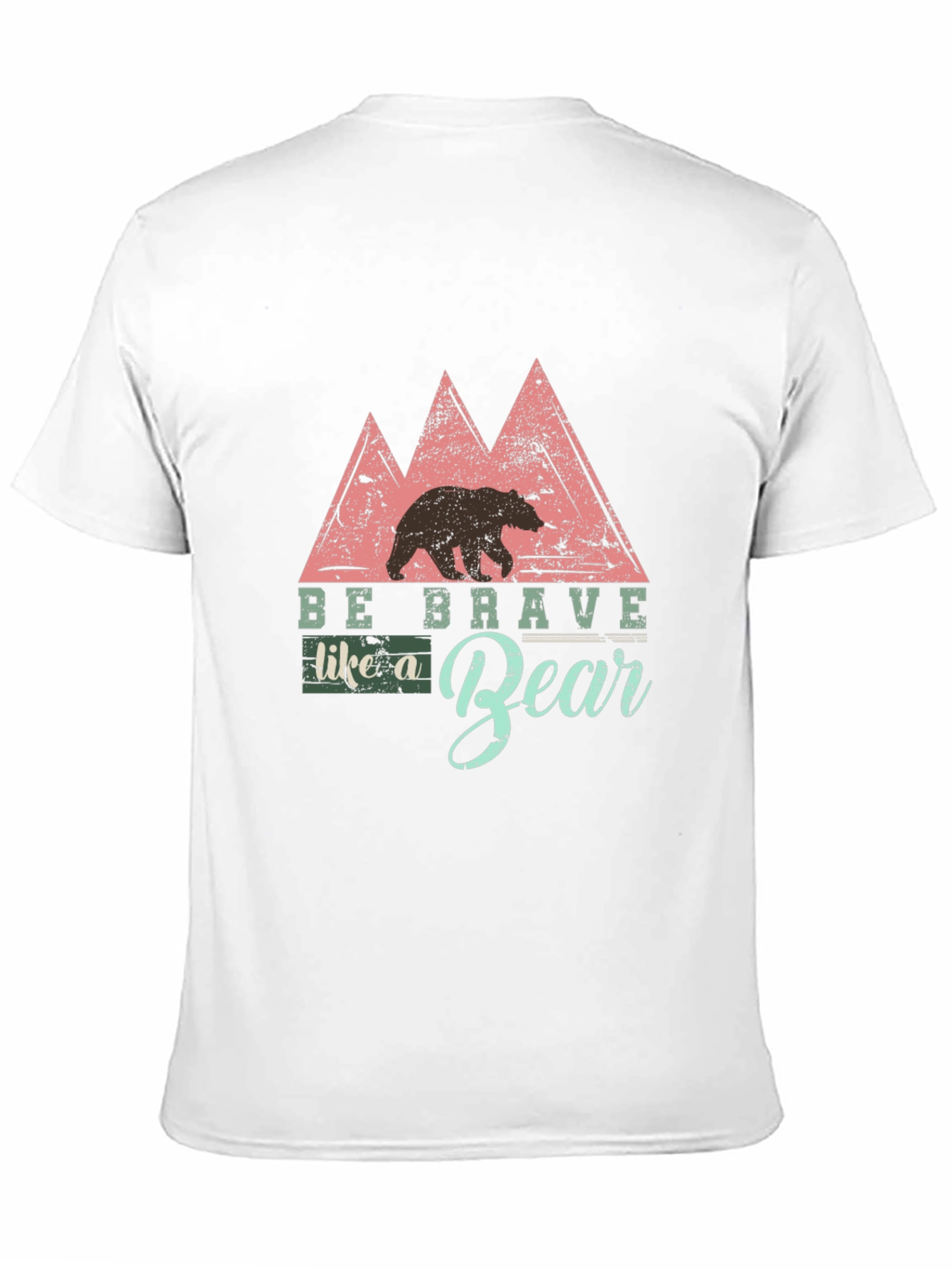 Be Brave Like a Bear Black T-Shirt - Nature Inspired Design
