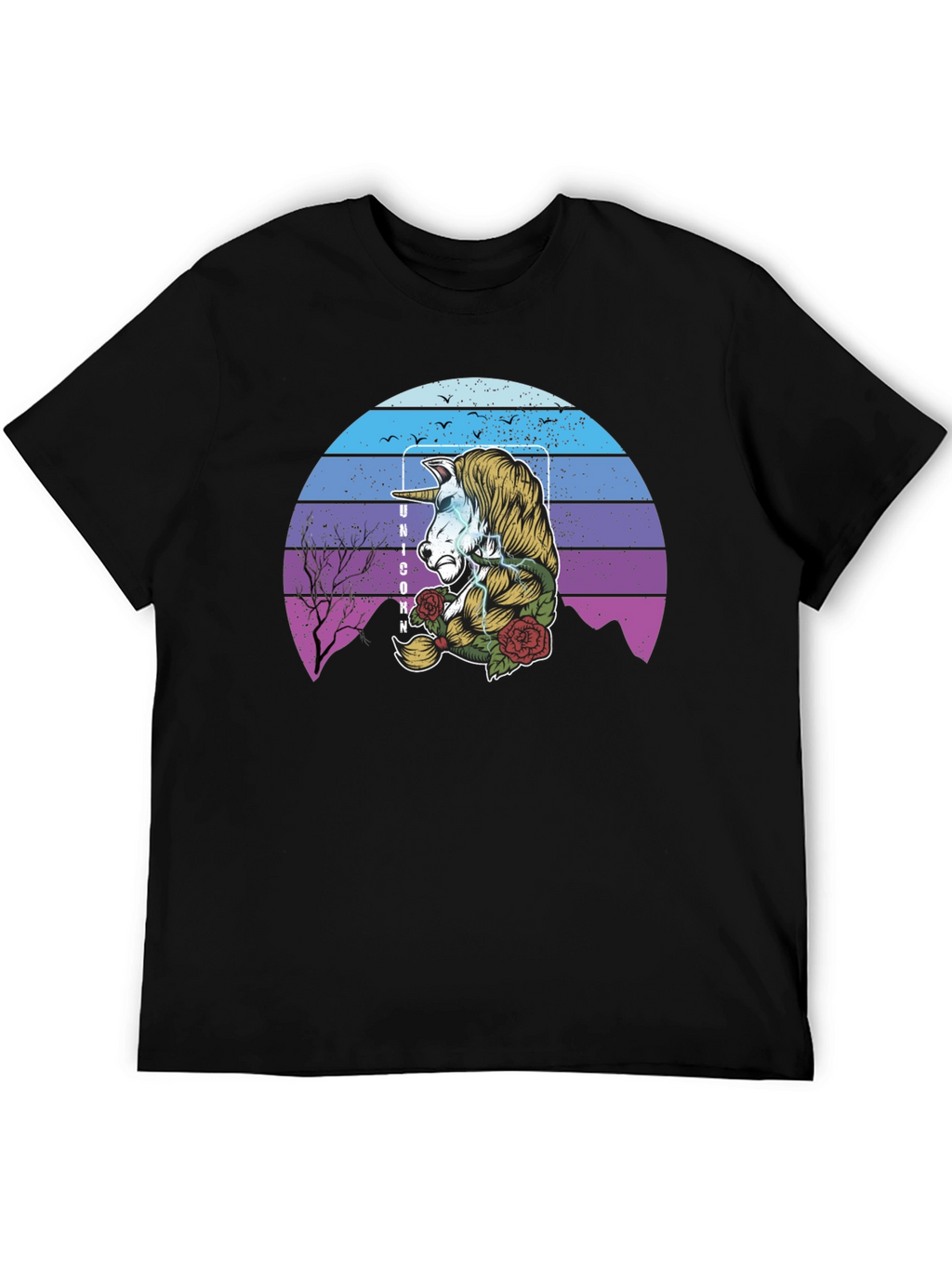 Unicorn Retro Sunset Graphic T-Shirt