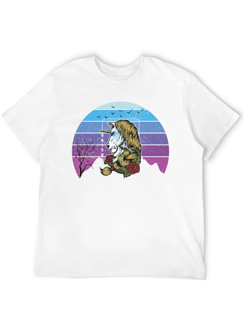 Unicorn Retro Sunset Graphic T-Shirt