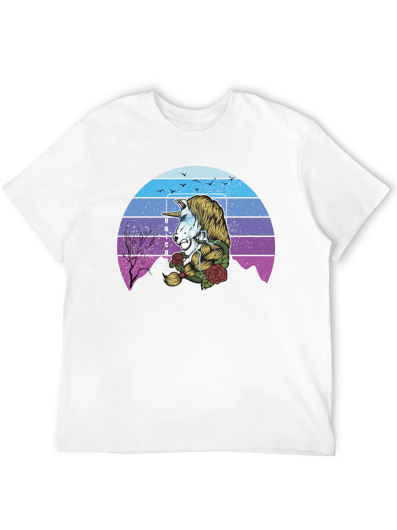 Unicorn Retro Sunset Graphic T-Shirt