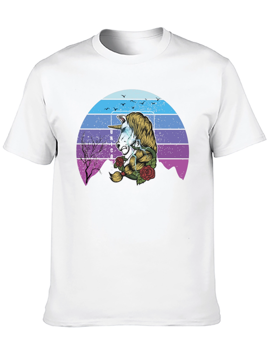 Unicorn Retro Sunset Graphic T-Shirt