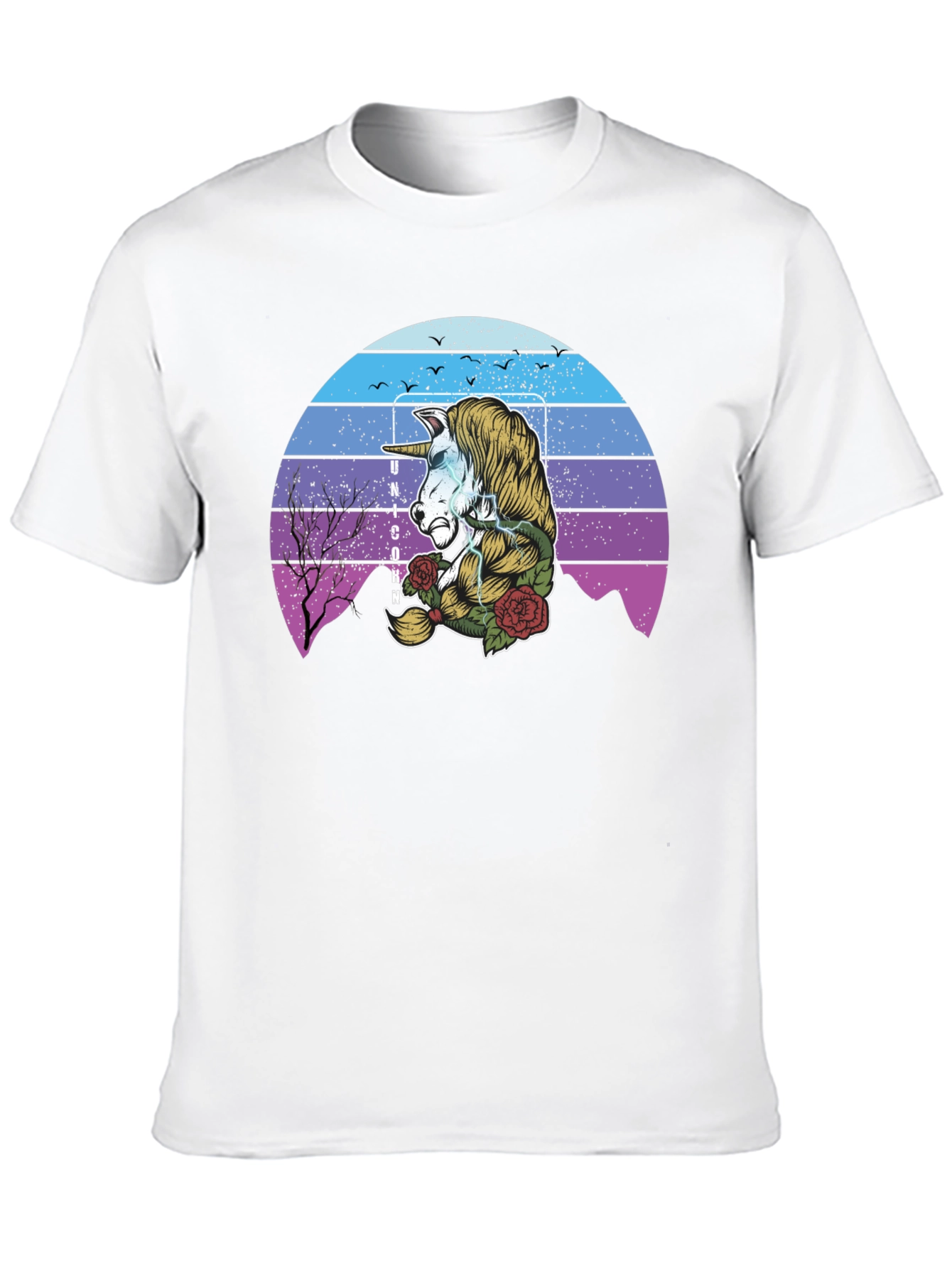 Unicorn Retro Sunset Graphic T-Shirt