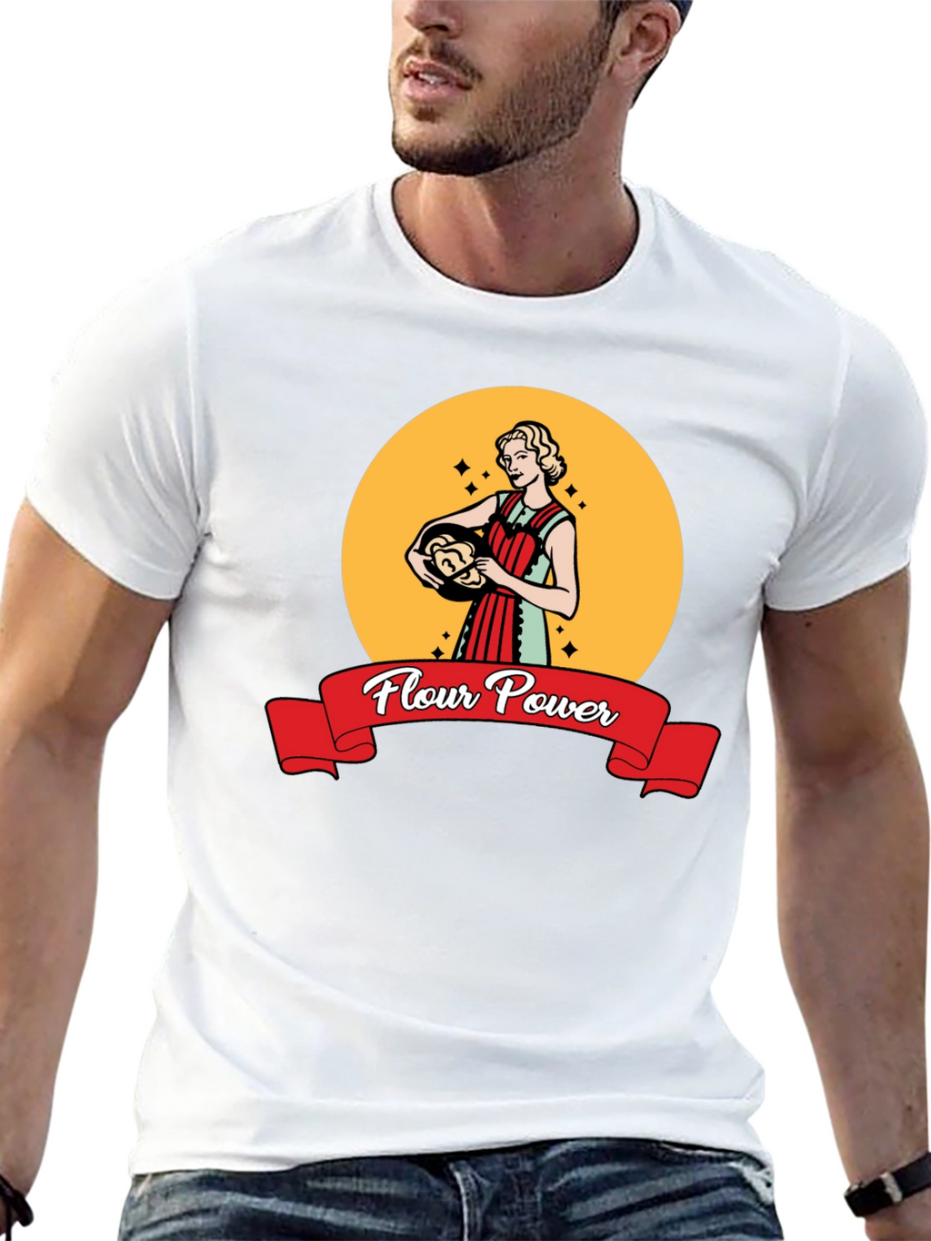 Flour Power Retro Baker T-Shirt