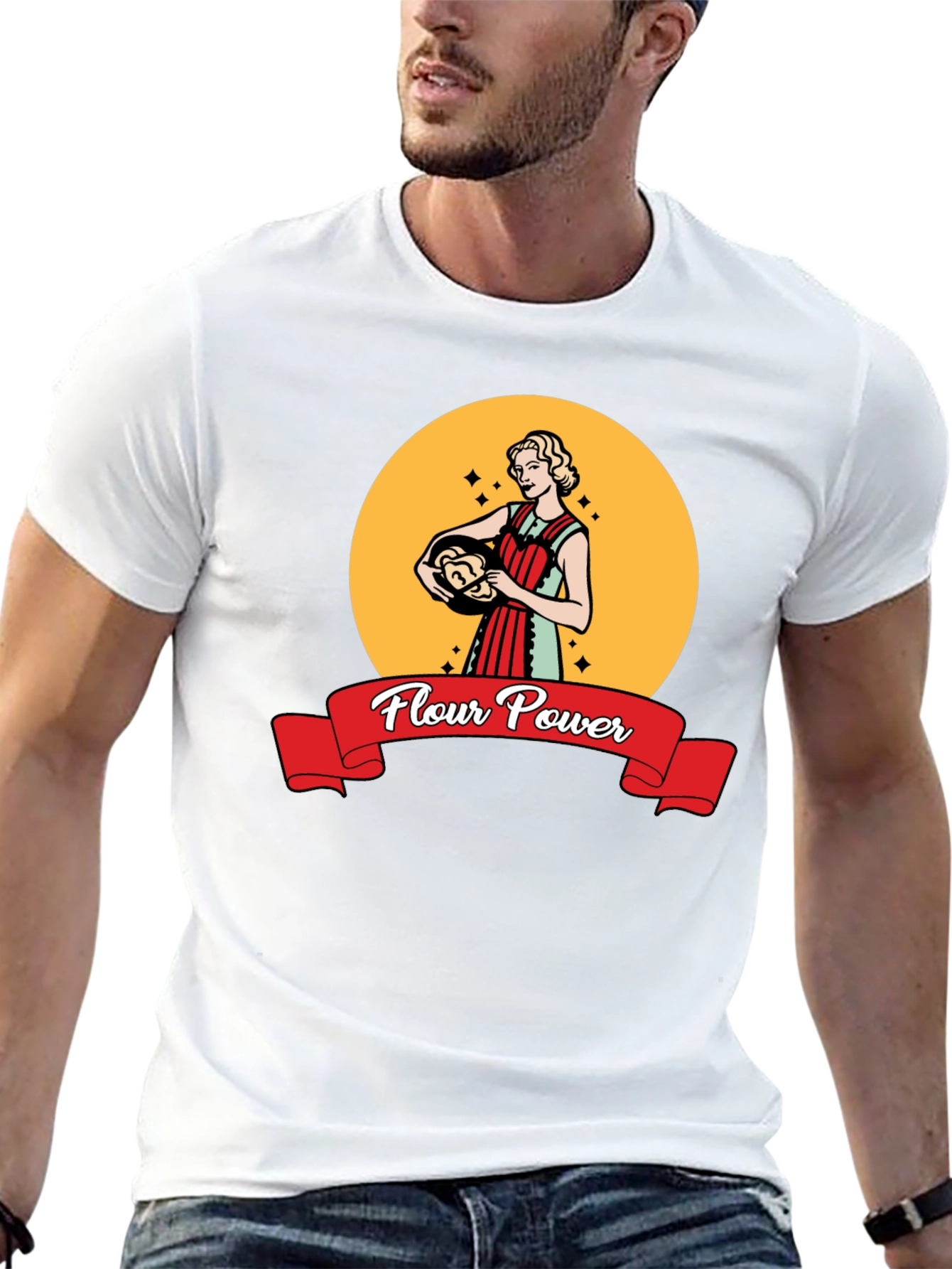 Flour Power Retro Baker T-Shirt