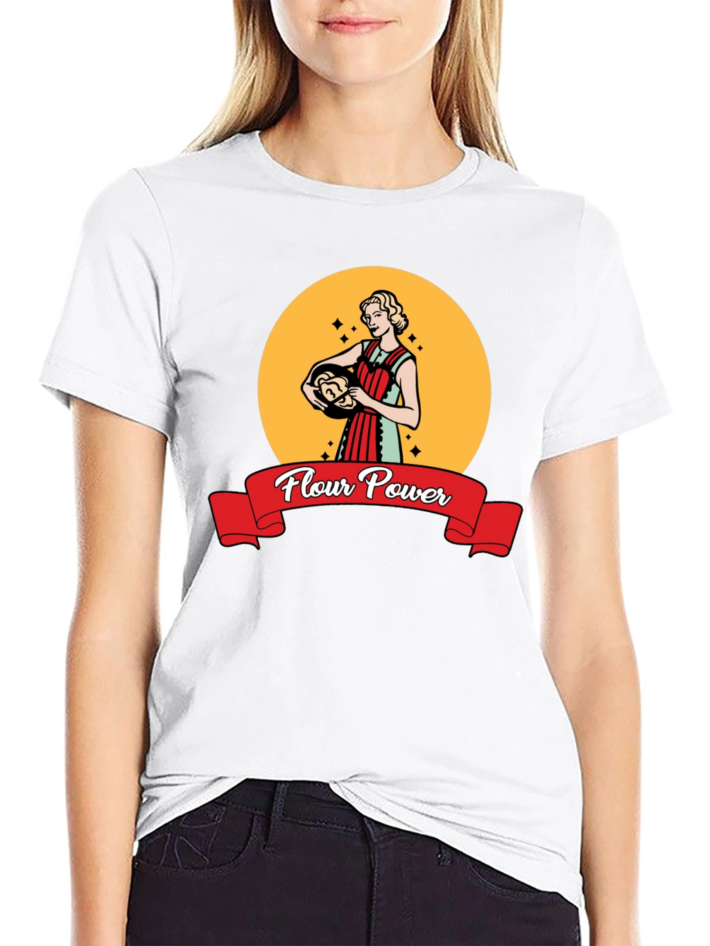 Flour Power Retro Baker T-Shirt