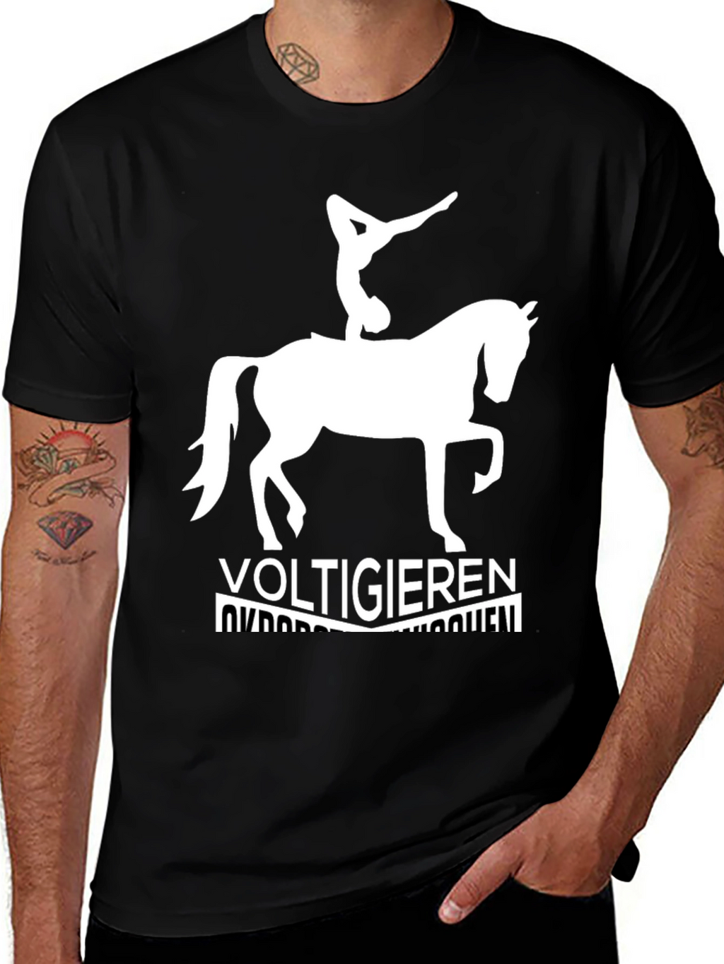 Voltigieren Equestrian Black T-Shirt