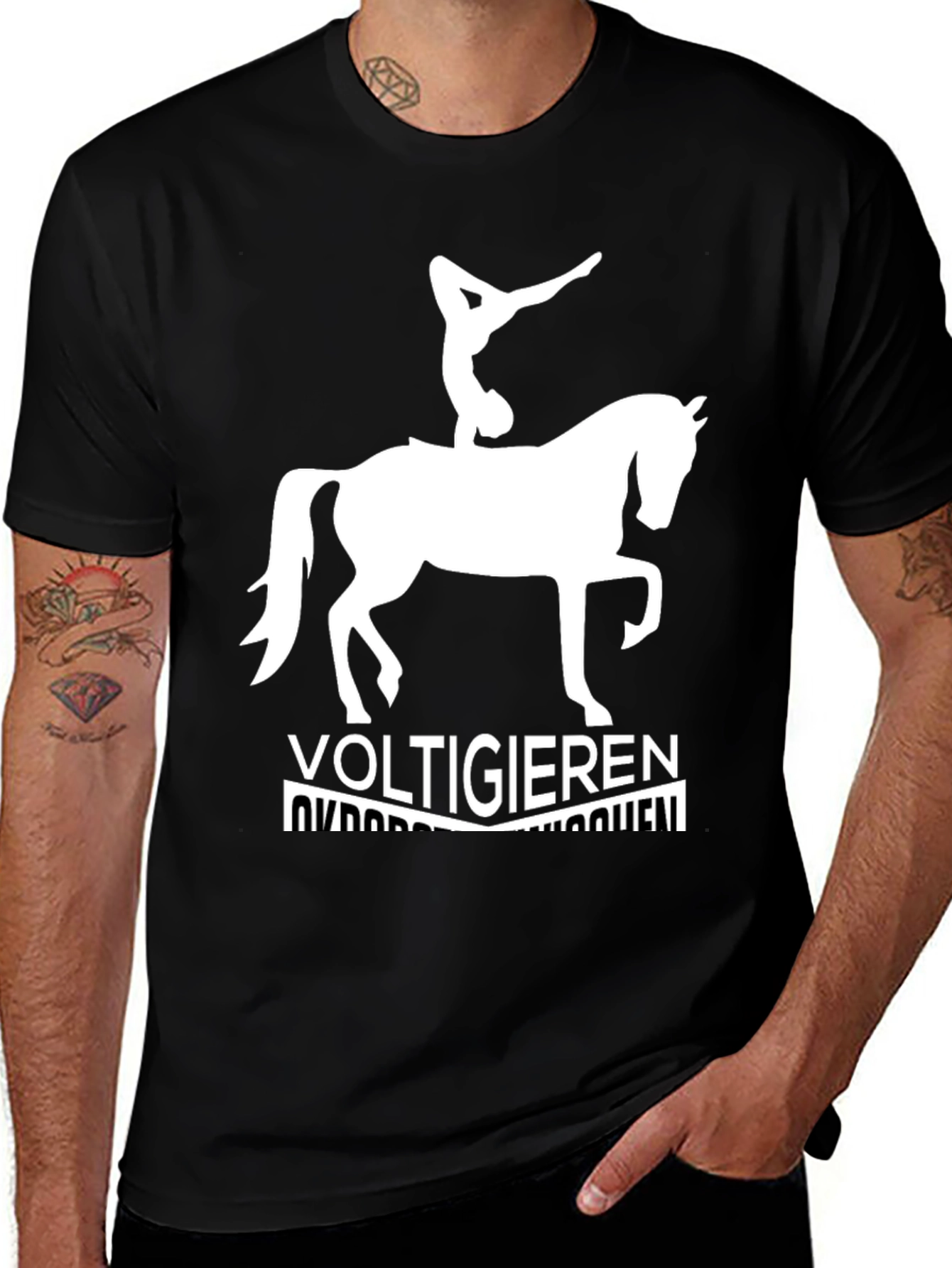 Voltigieren Equestrian Black T-Shirt