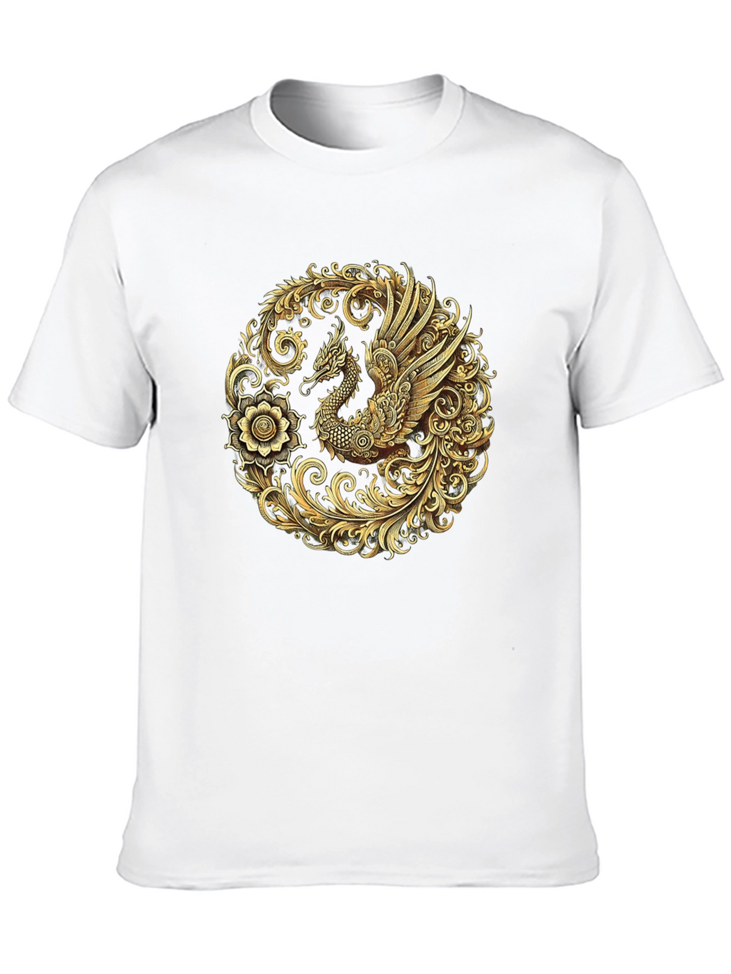 Golden Dragon Graphic Black T-Shirt