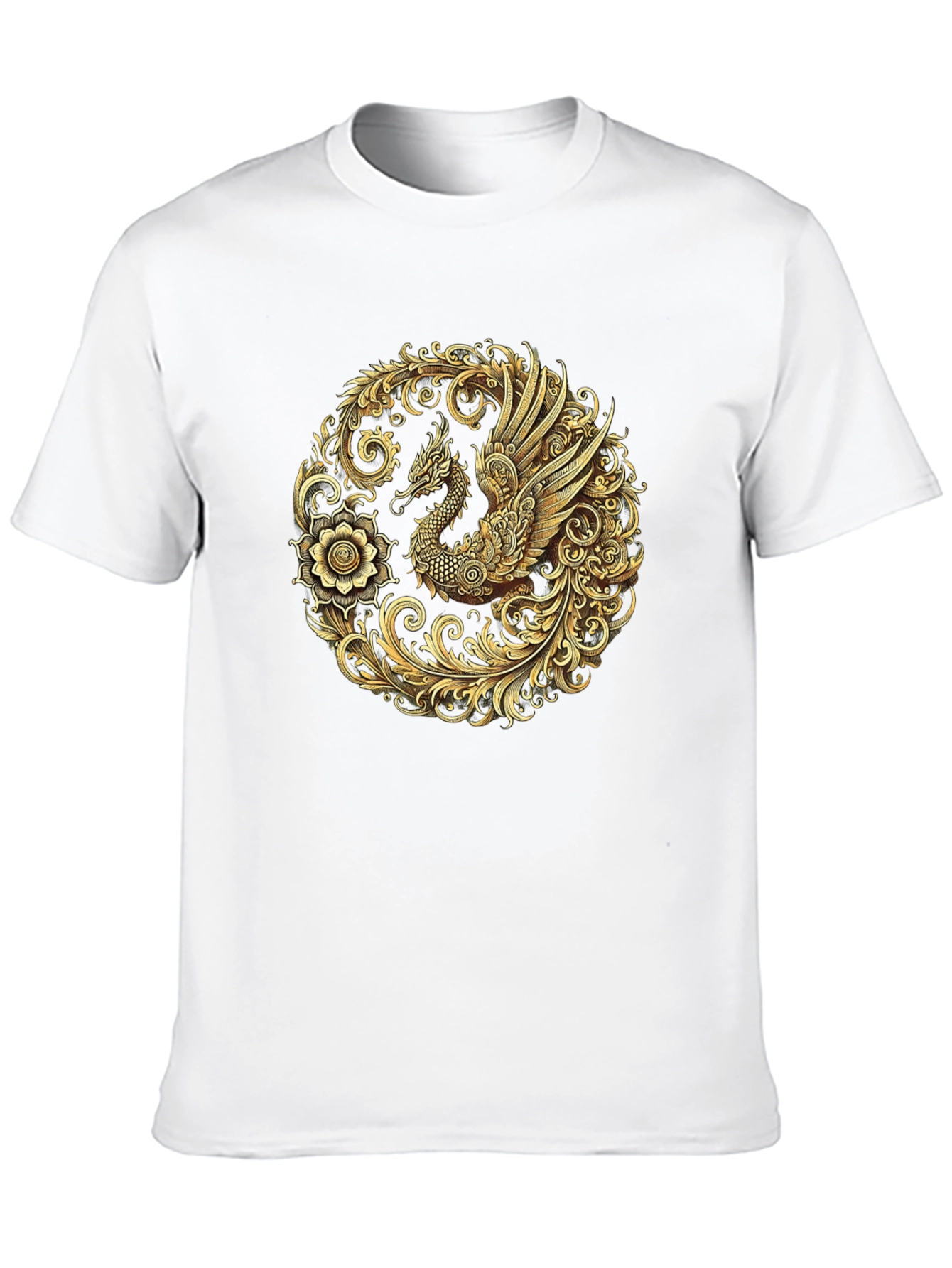 Golden Dragon Graphic Black T-Shirt