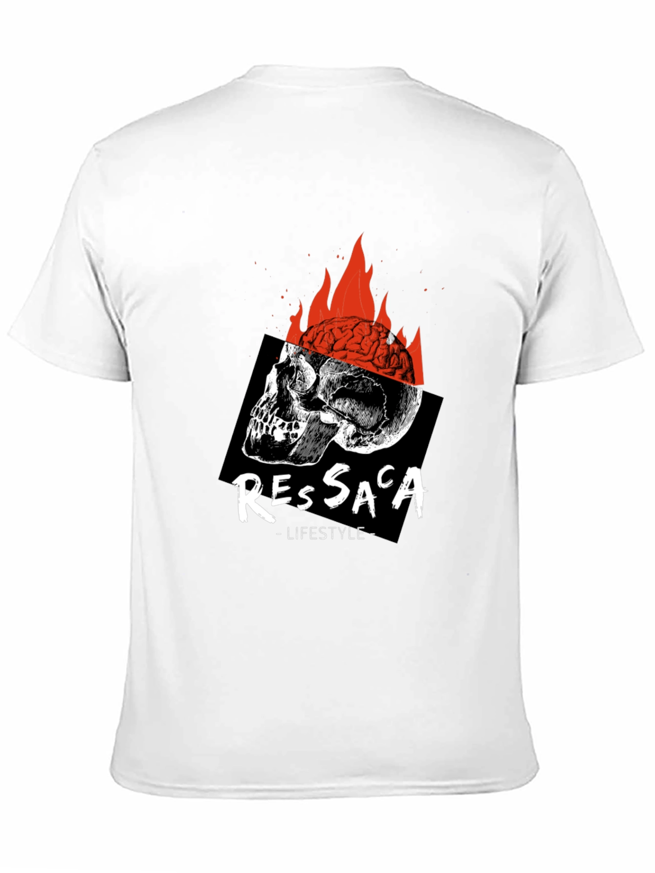 Edgy Skull & Brain Fire T-Shirt
