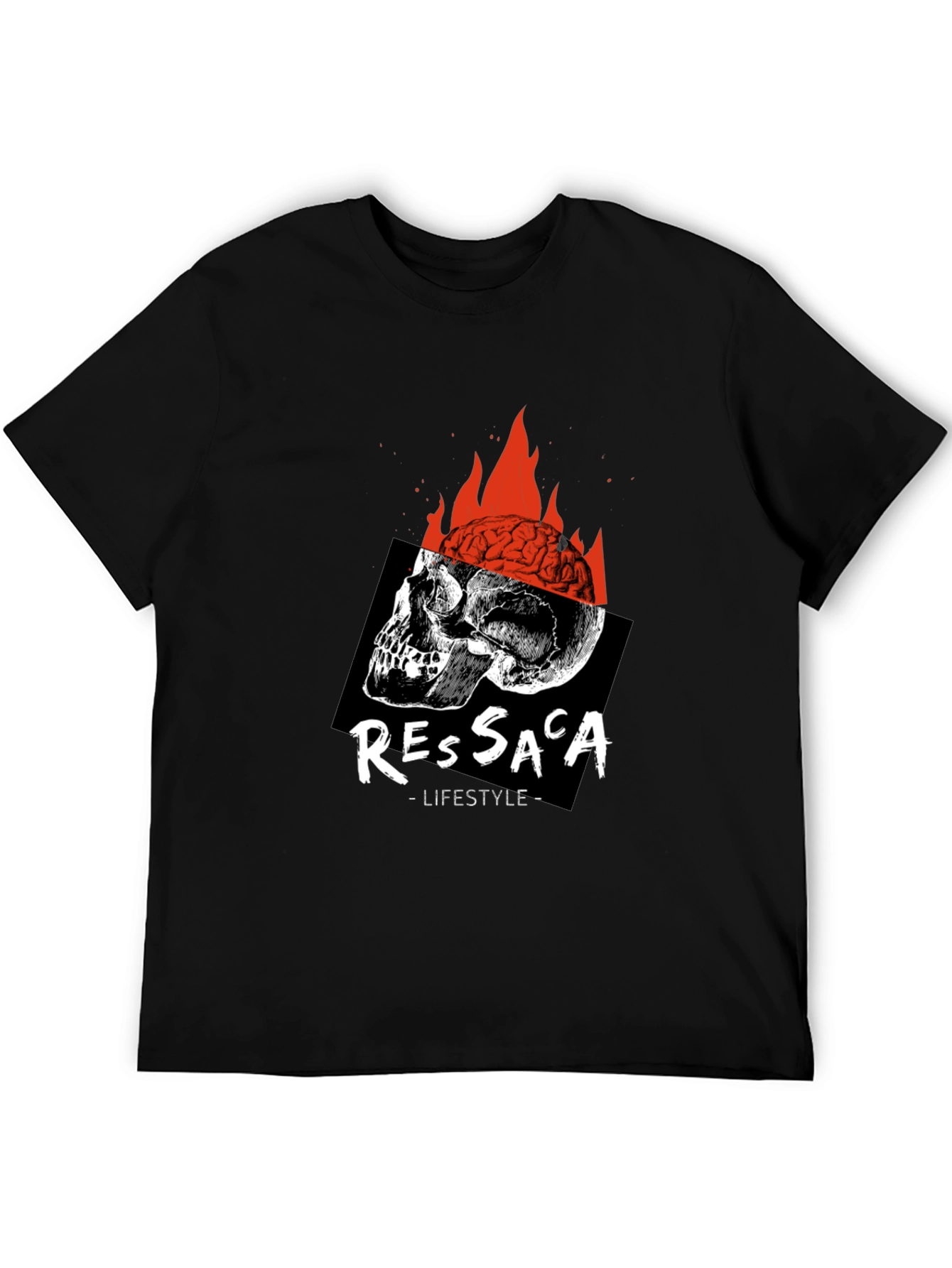 Edgy Skull & Brain Fire T-Shirt