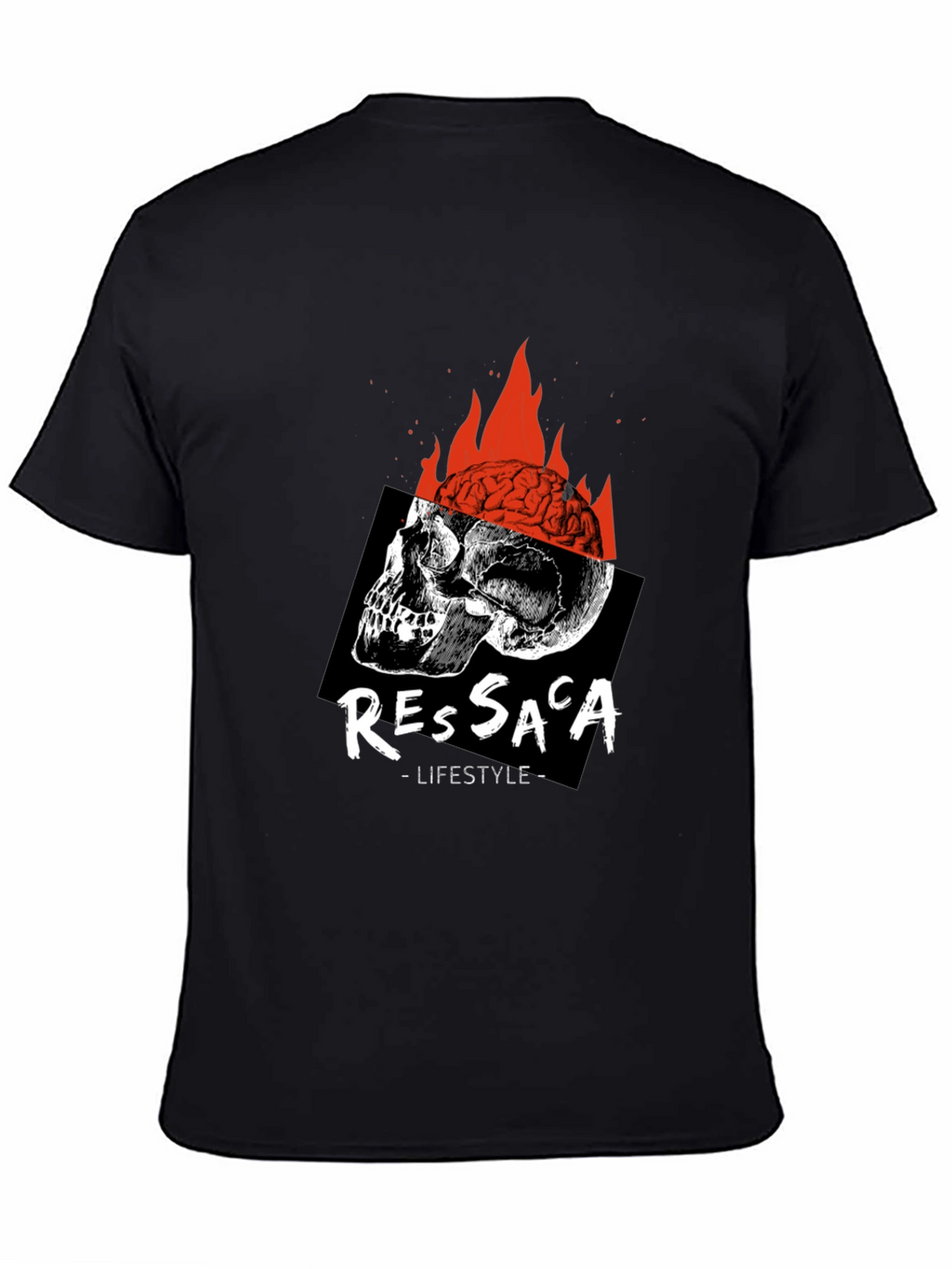 Edgy Skull & Brain Fire T-Shirt