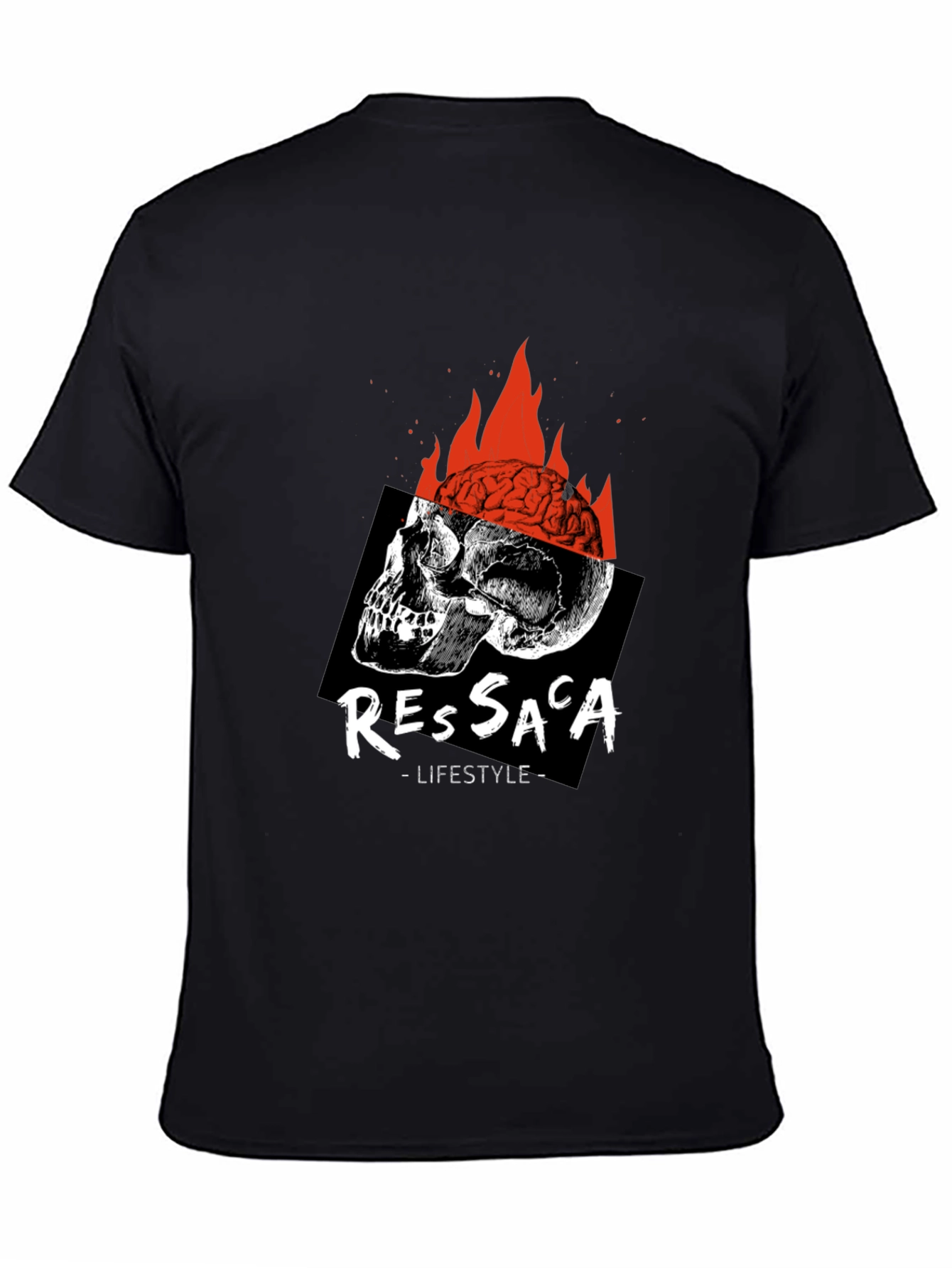 Edgy Skull & Brain Fire T-Shirt