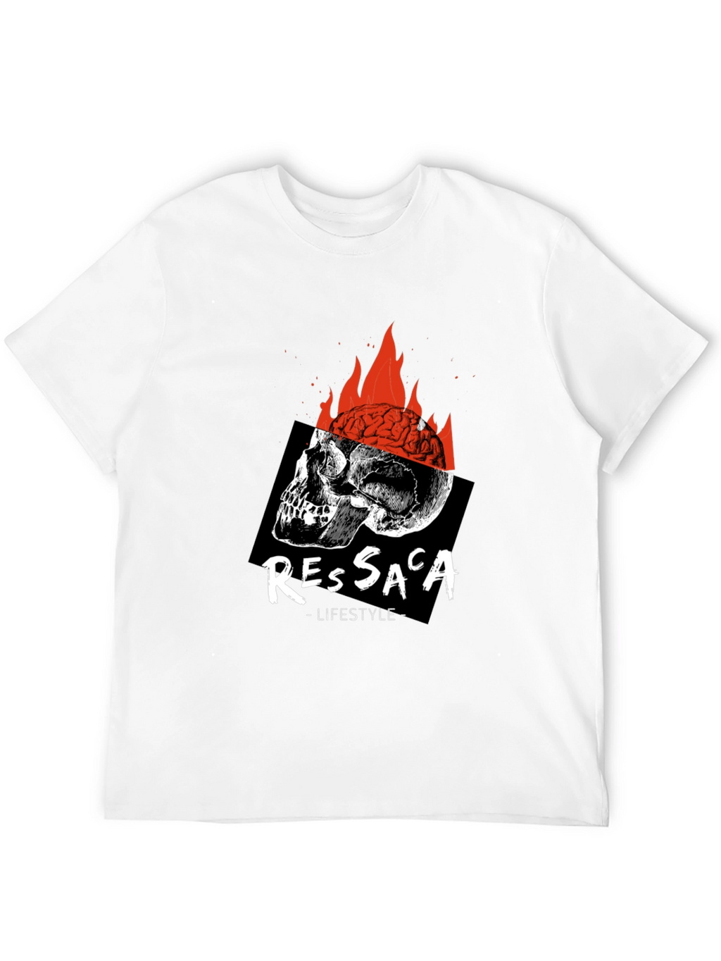 Edgy Skull & Brain Fire T-Shirt