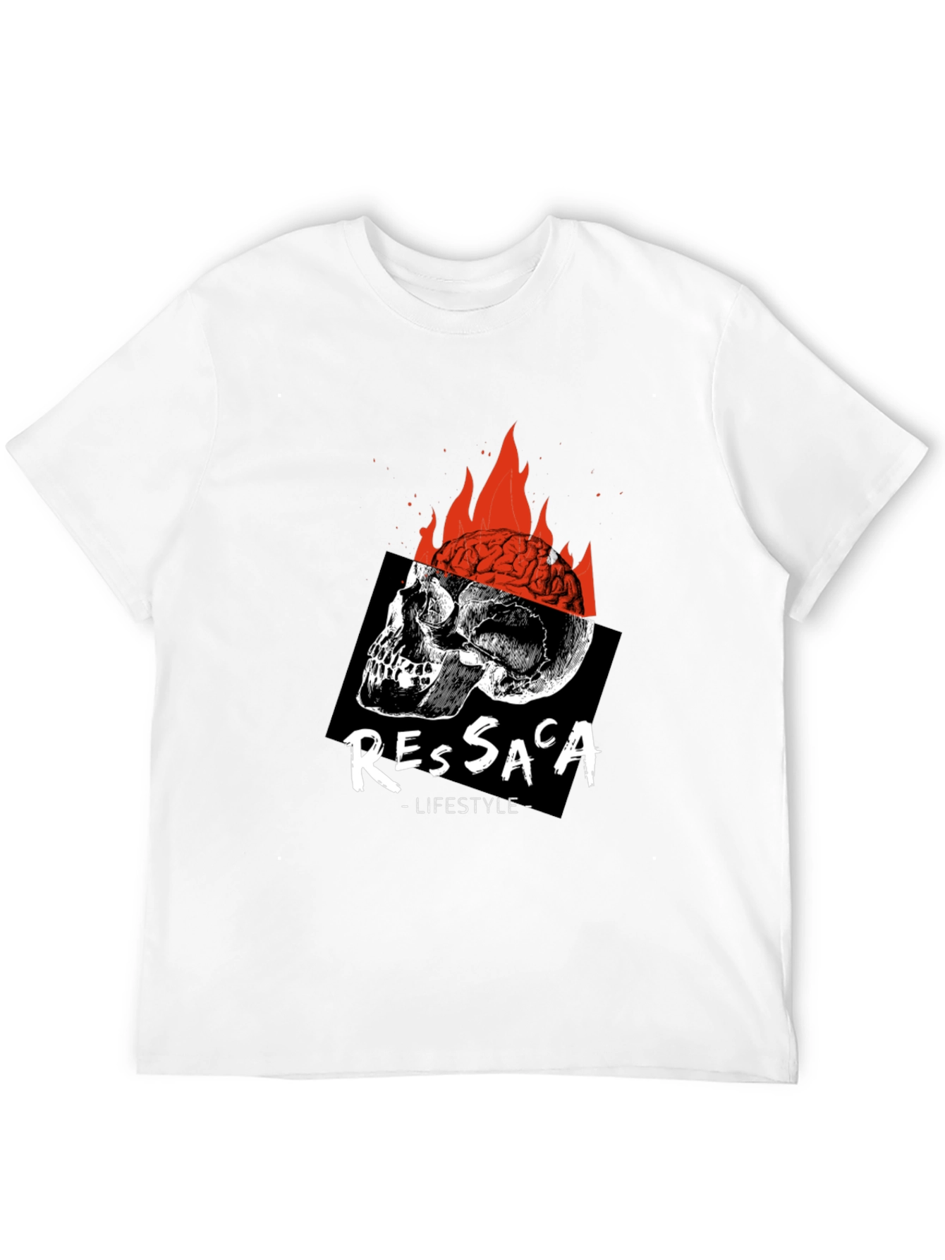 Edgy Skull & Brain Fire T-Shirt