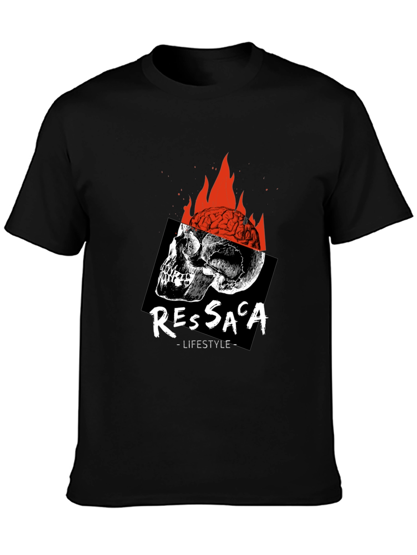 Edgy Skull & Brain Fire T-Shirt